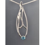 Modern Heirloom® Sterling Seagrass Pendant w/ 6mm Blue Topaz, 20"