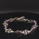 Modern Heirloom® Tin Cup Bracelet, Squiggle Link & Bead, 7” - 8”