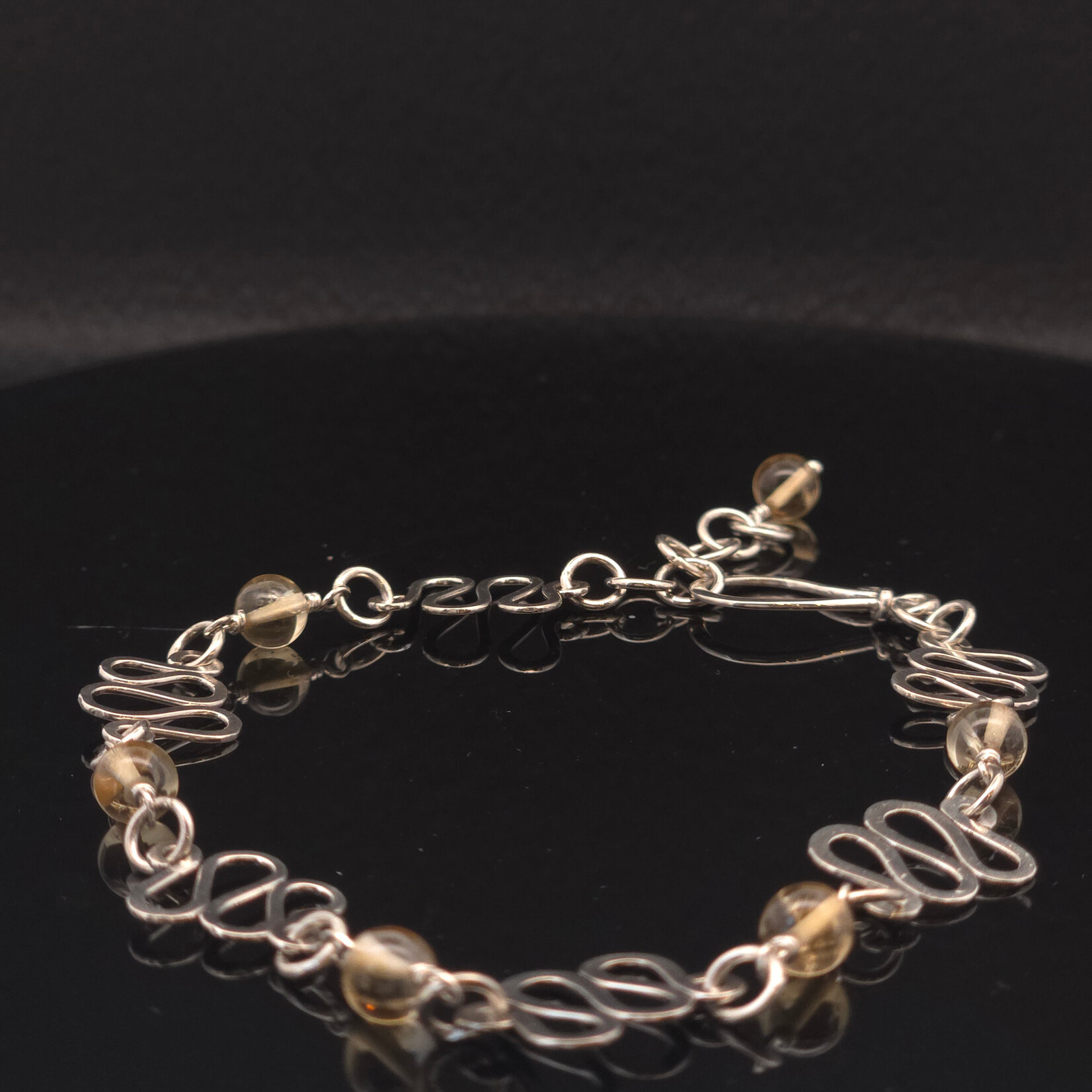 Modern Heirloom® Tin Cup Bracelet, Squiggle Link & Bead, 7” - 8”