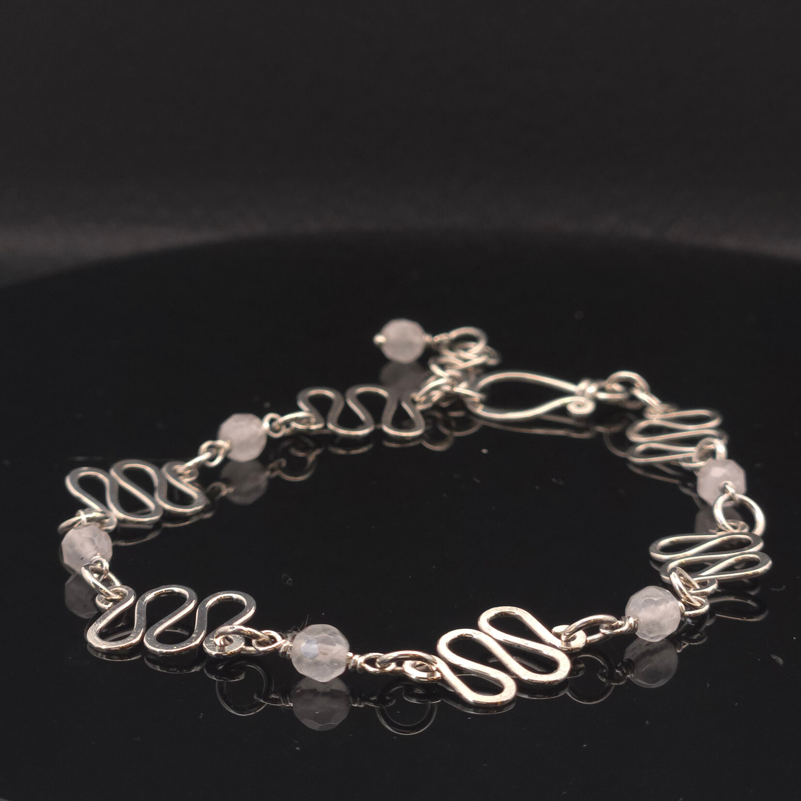 Modern Heirloom® Tin Cup Bracelet, Squiggle Link & Bead, 7” - 8”