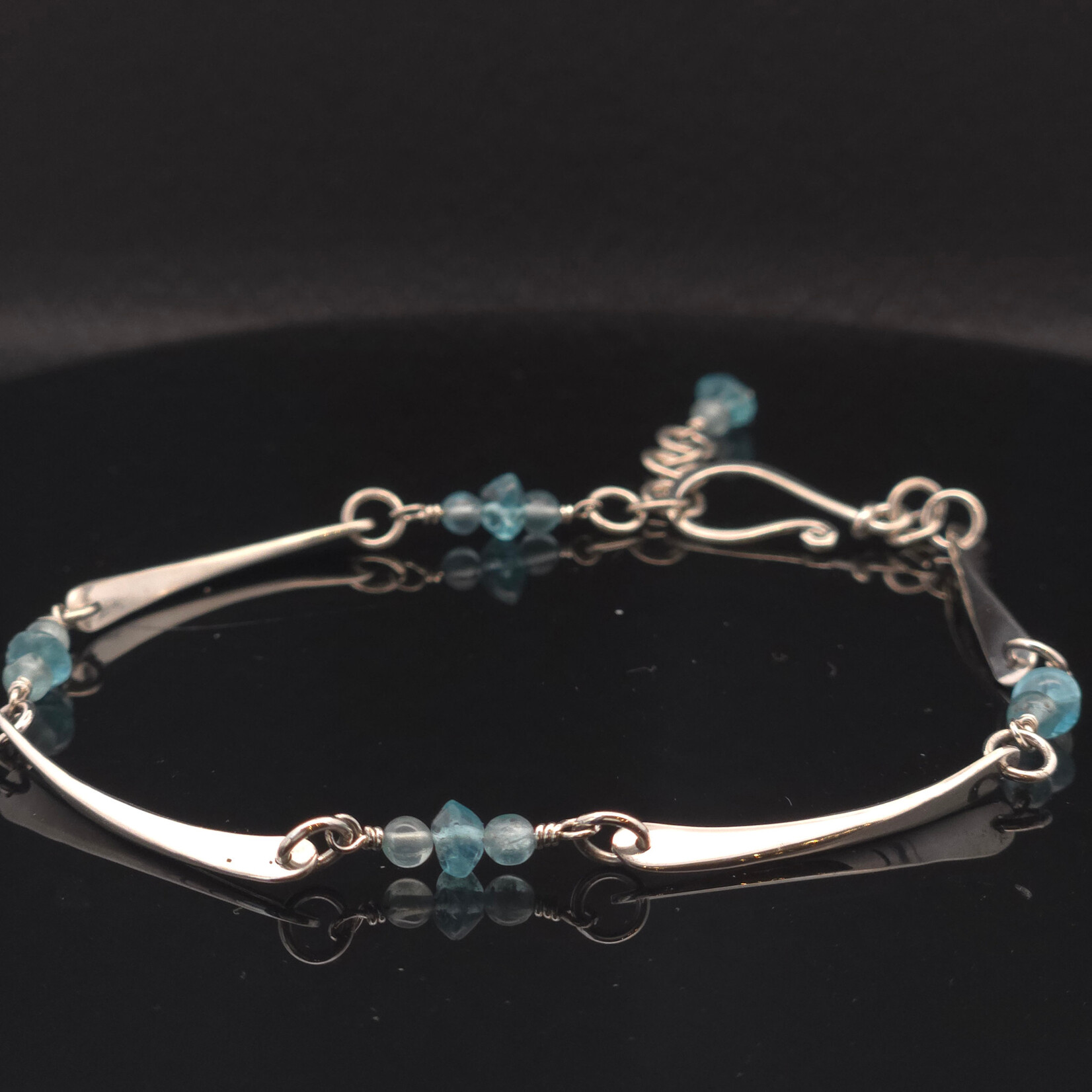 Modern Heirloom® Tin Cup Bracelet, Forged Bar and Bead, 8” - 9”