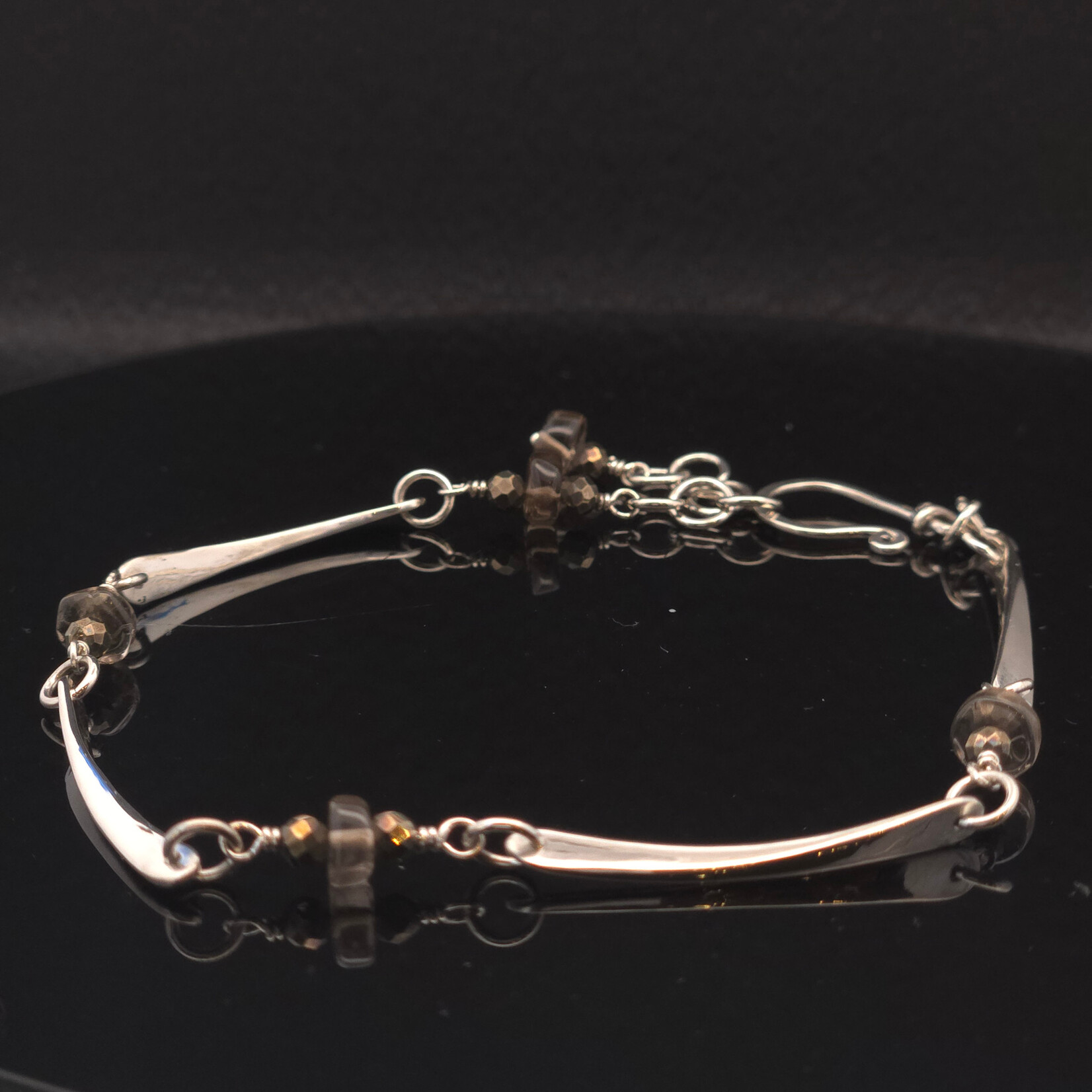 Modern Heirloom® Tin Cup Bracelet, Forged Bar and Bead, 8” - 9”