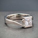 Bypass Solitaire, 1.15ct Lab Diamond, 14k White Gold