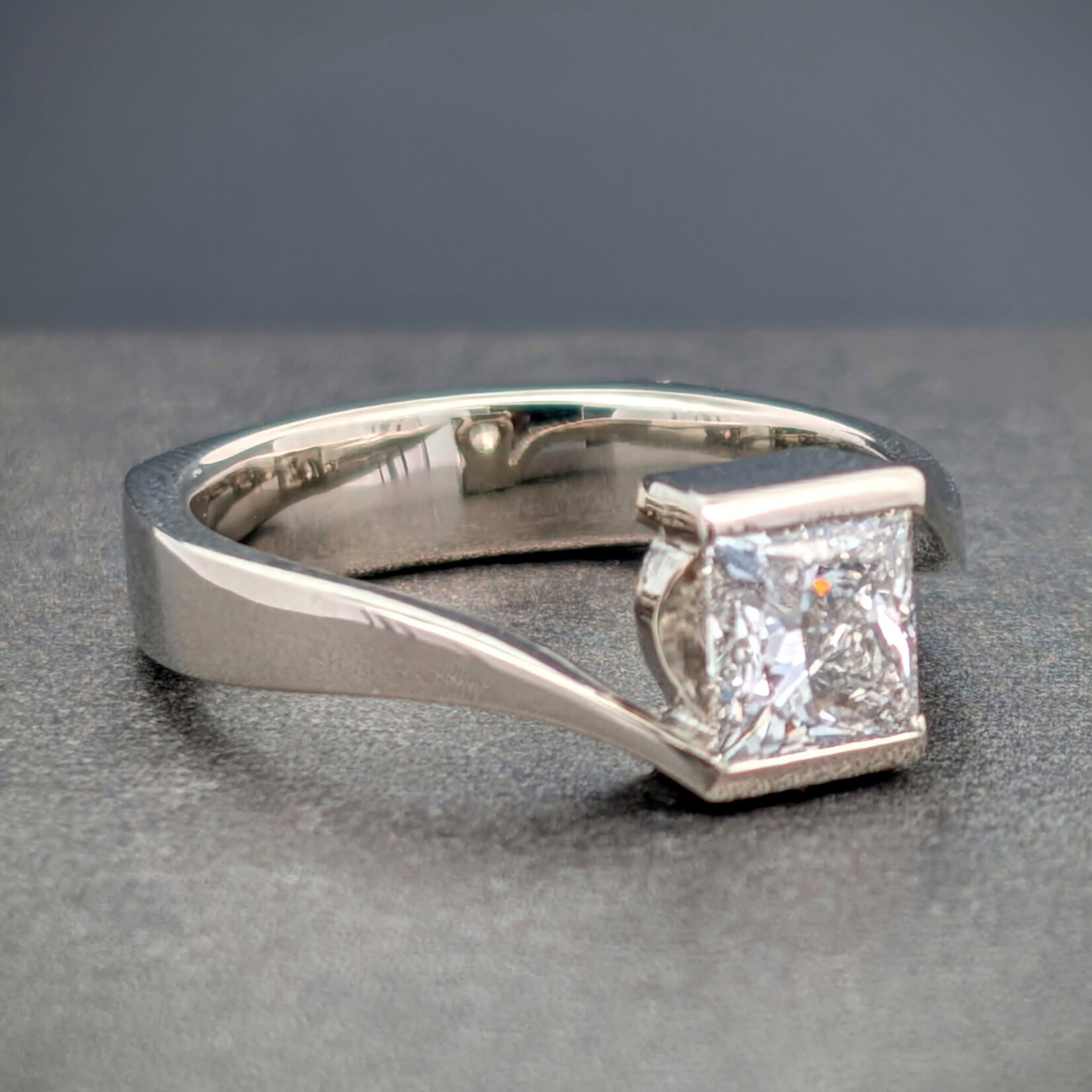 Modern Heirloom® Bypass Solitaire, 1.15ct Lab Diamond, 14K White Gold