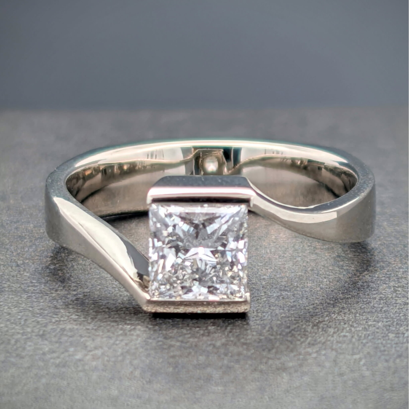 Modern Heirloom® Bypass Solitaire, 1.15ct Lab Diamond, 14K White Gold