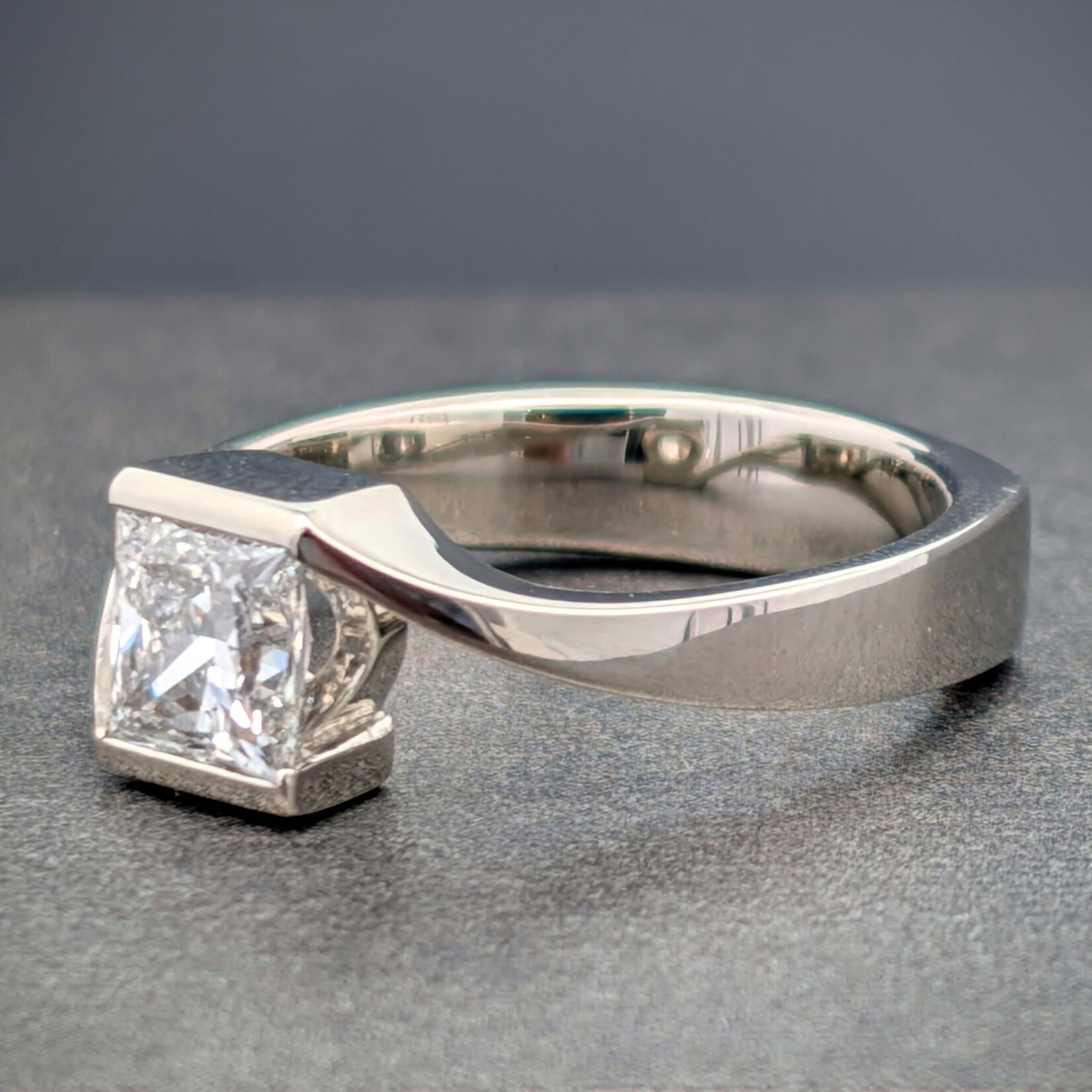 Modern Heirloom® Bypass Solitaire, 1.15ct Lab Diamond, 14K White Gold