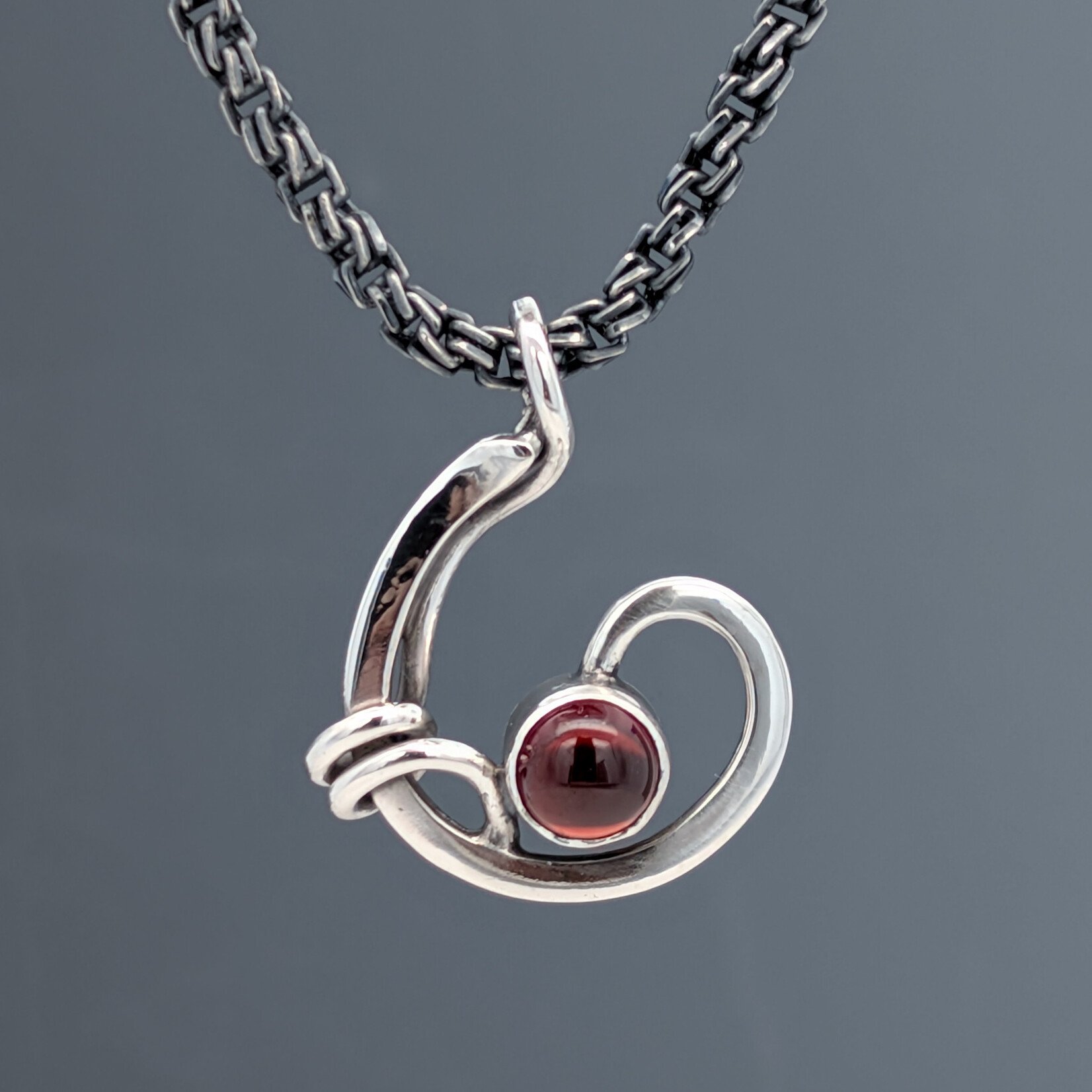 Modern Heirloom® Sterling Artist Choice Pendant w/ 5mm Garnet, 16"