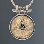 Modern Heirloom® Two-Tone Engraved Flower Medallion on 18" Chain