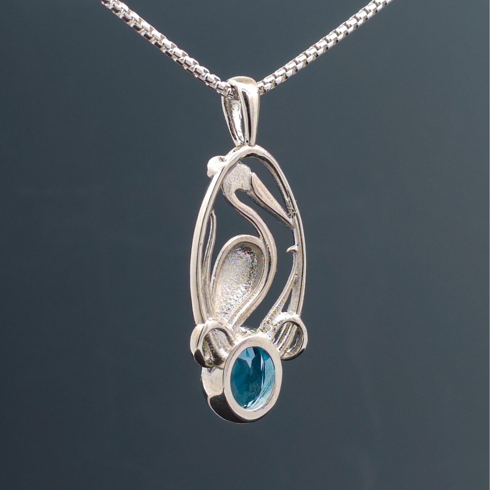 Modern Heirloom® Nouveau Crane Necklace, Topaz & Sterling