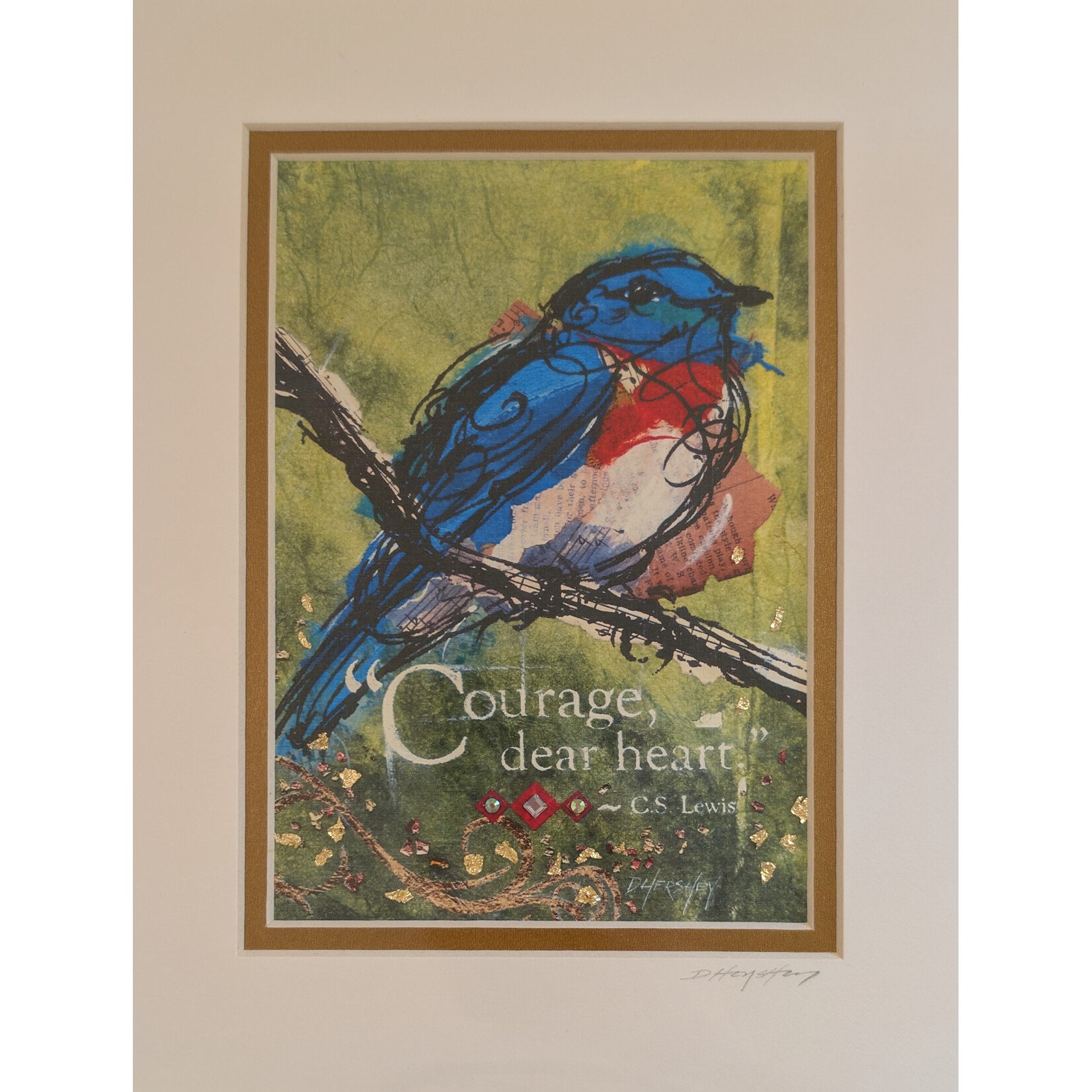 Deborah Hershey Designs "Courage, Dear Heart" - Matted Print