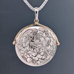Modern Heirloom® 28mm Sterling Flower and Vine Medallion w/ 14KY Detail