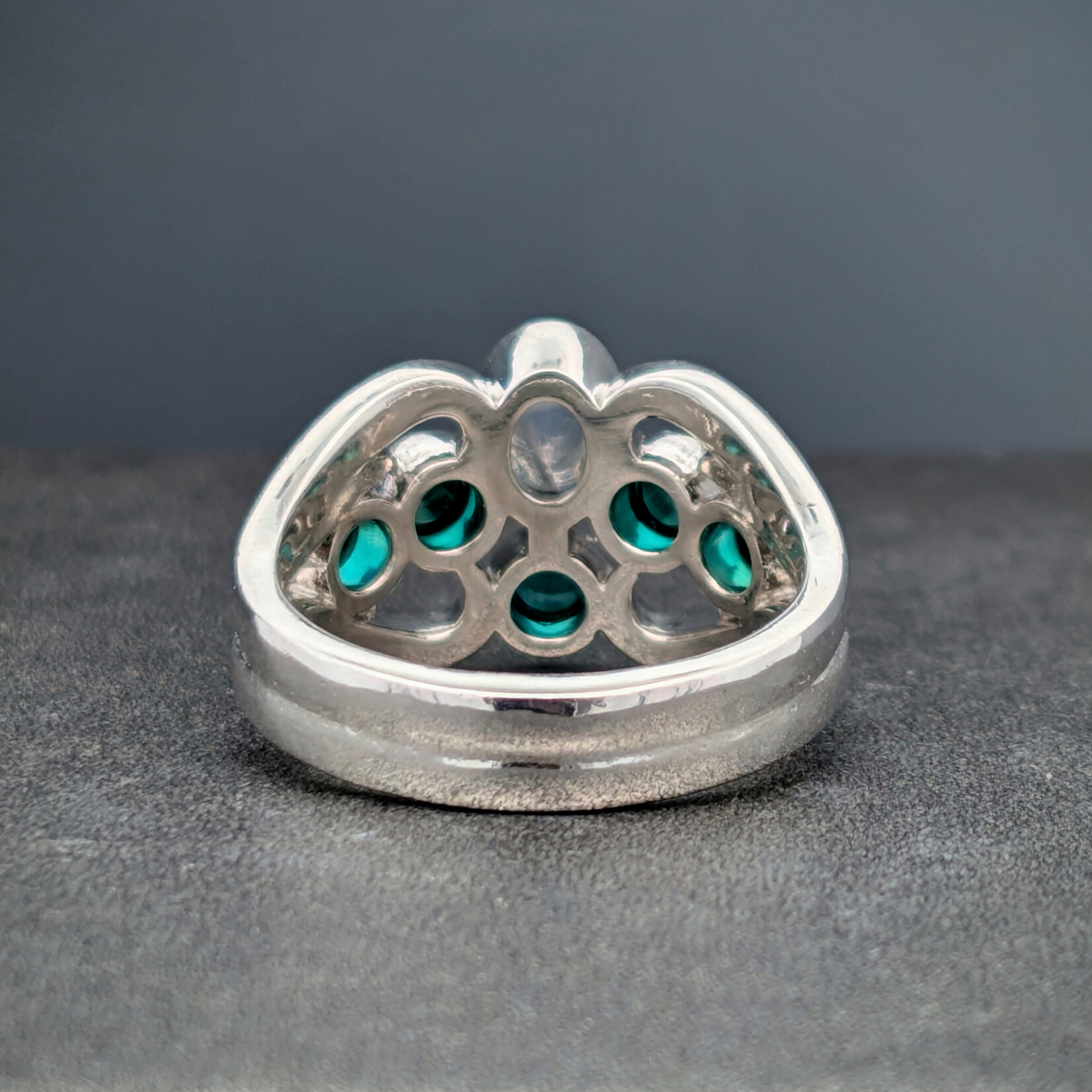 Modern Heirloom® Ring of the Magus, Moonstone & Emerald, Sterling, Sz7.5