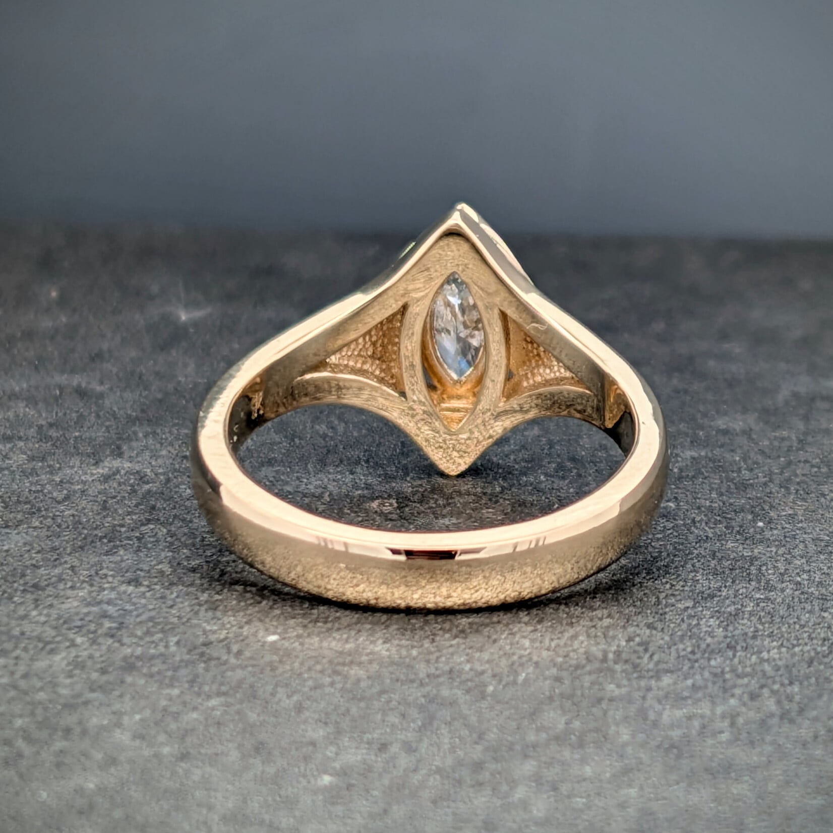 Modern Heirloom® Marquise Ginkgo Filigree Ring, 0.61ct Diamond and 14K Yellow Gold
