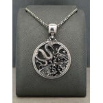 Modern Heirloom® Water Dragon Medallion, Sterling Silver on a 18" Chain