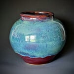 Anchor Line Pottery Teal & Maroon Glazed Vessel