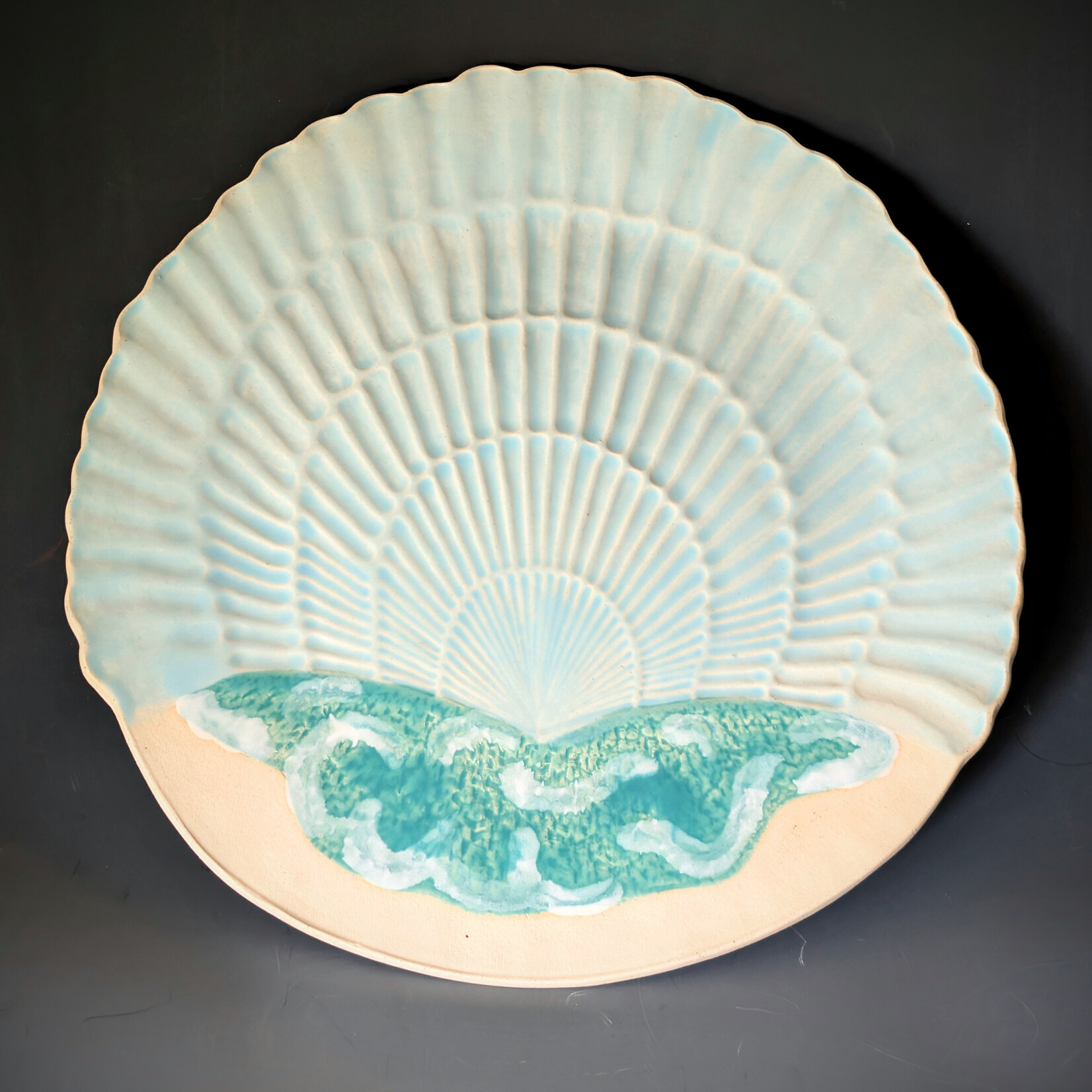 Anchor Line Pottery Round Wave Platter