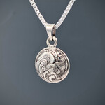Modern Heirloom® Sunset in the Waves Micro Medallion, Engraved Sterling Silver
