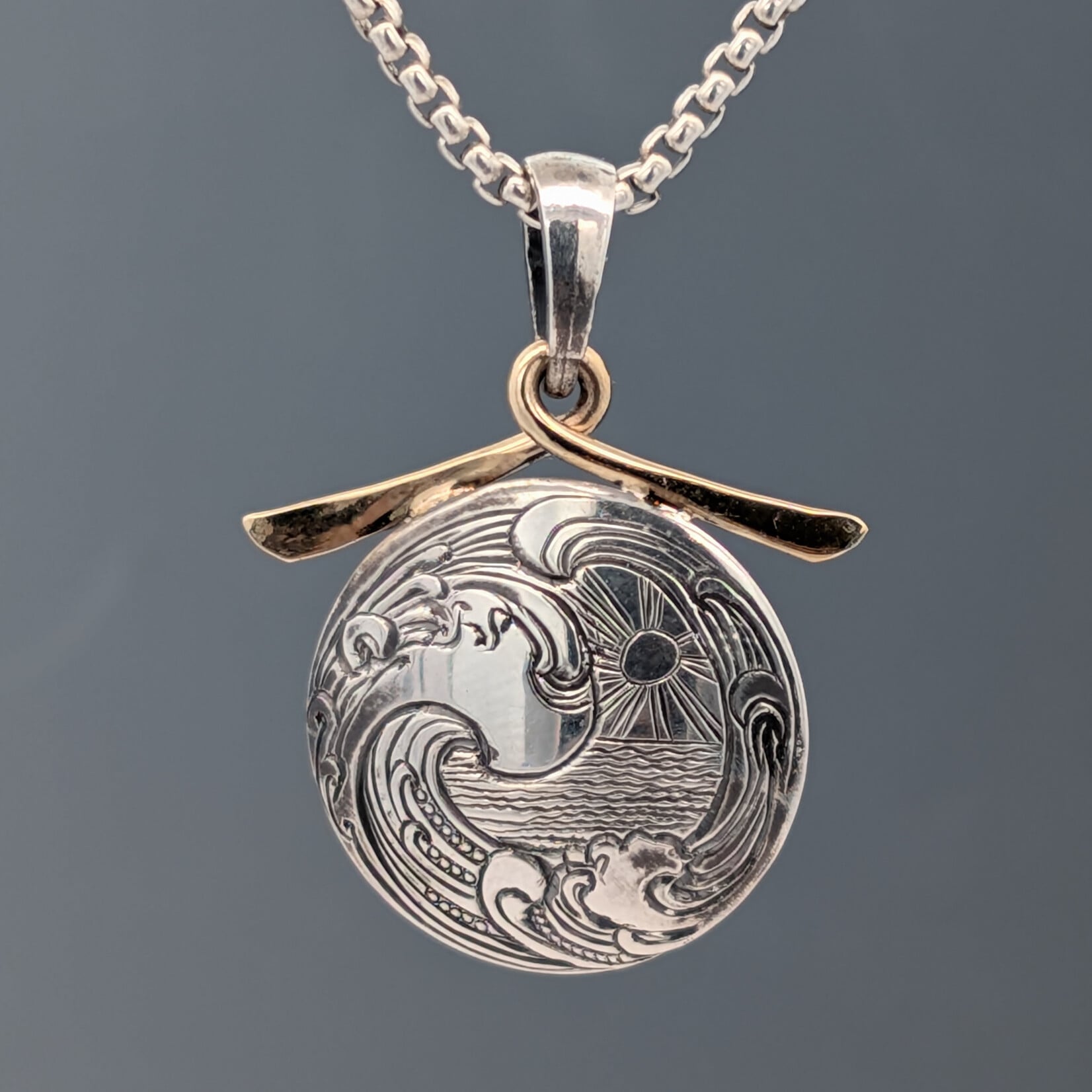 Modern Heirloom® Two-Tone Mini Wave Pagoda Medallion