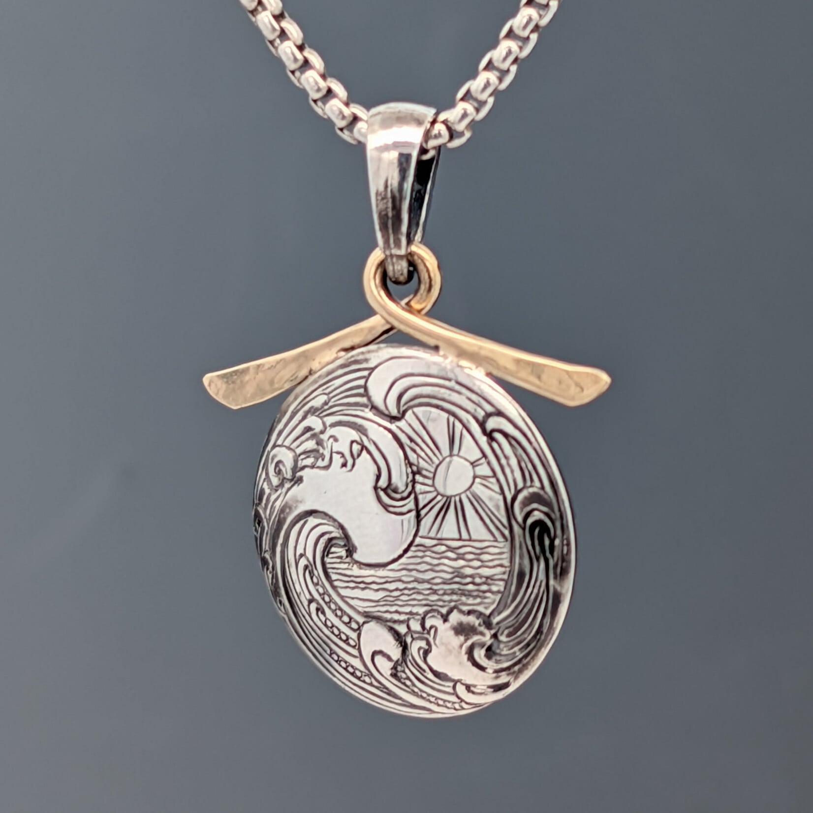 Modern Heirloom® Two-Tone Mini Wave Pagoda Medallion