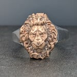 Modern Heirloom® Majestic Lion Signet, 14k Yellow Gold & Sterling
