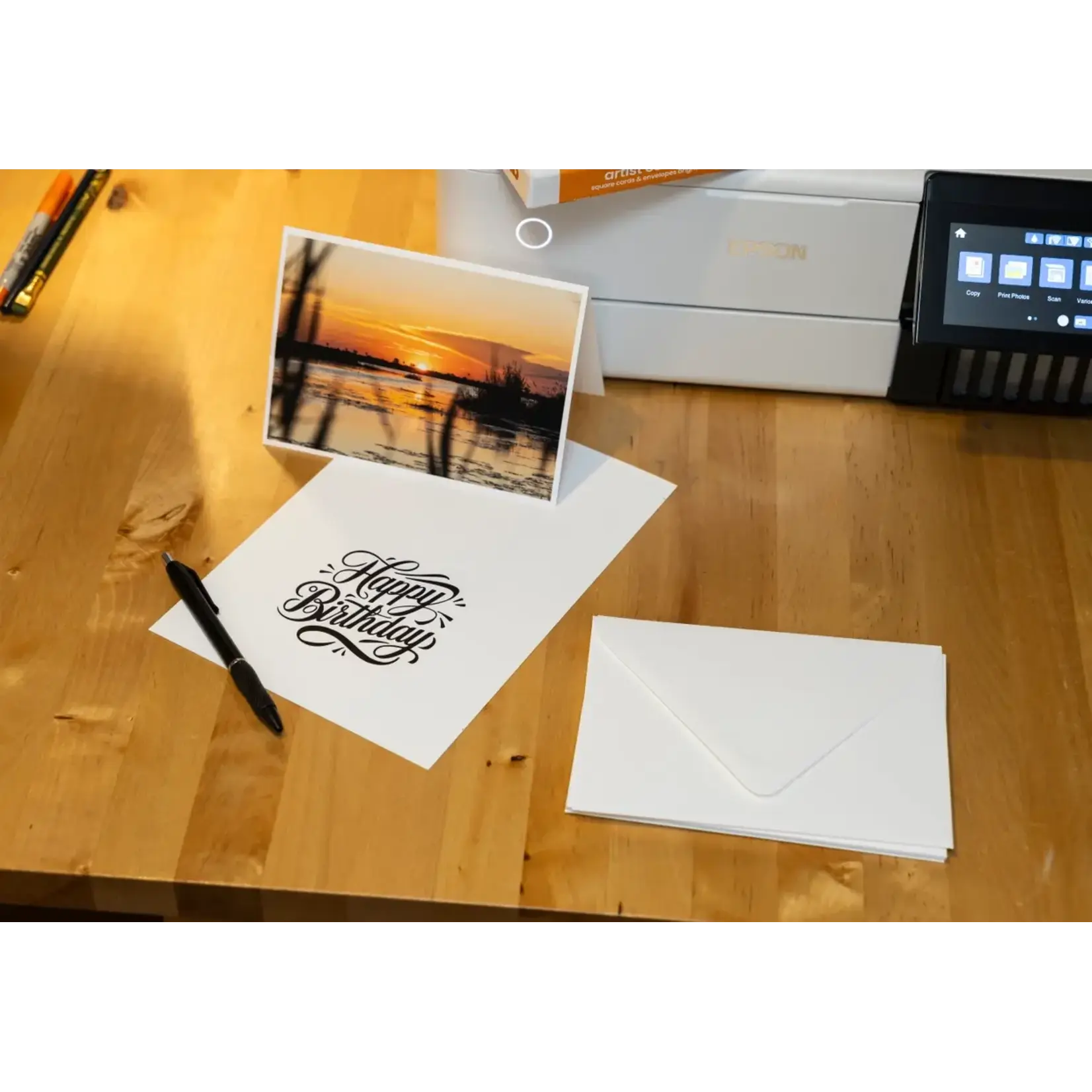 Legion Paper Moab Entrada Bright White A6 Folded Cards & Envelopes Box 25