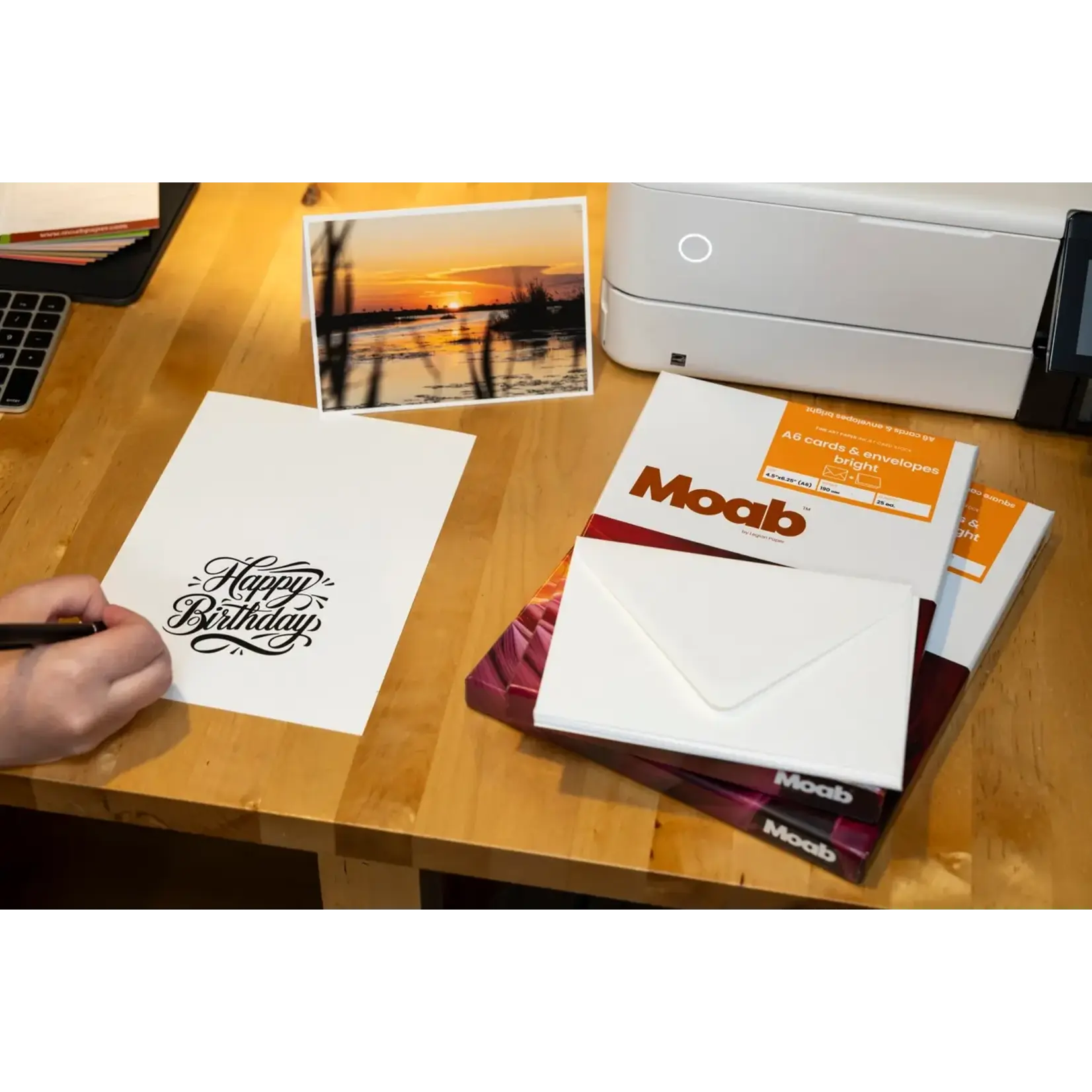 Legion Paper Moab Entrada Bright White A6 Folded Cards & Envelopes Box 25