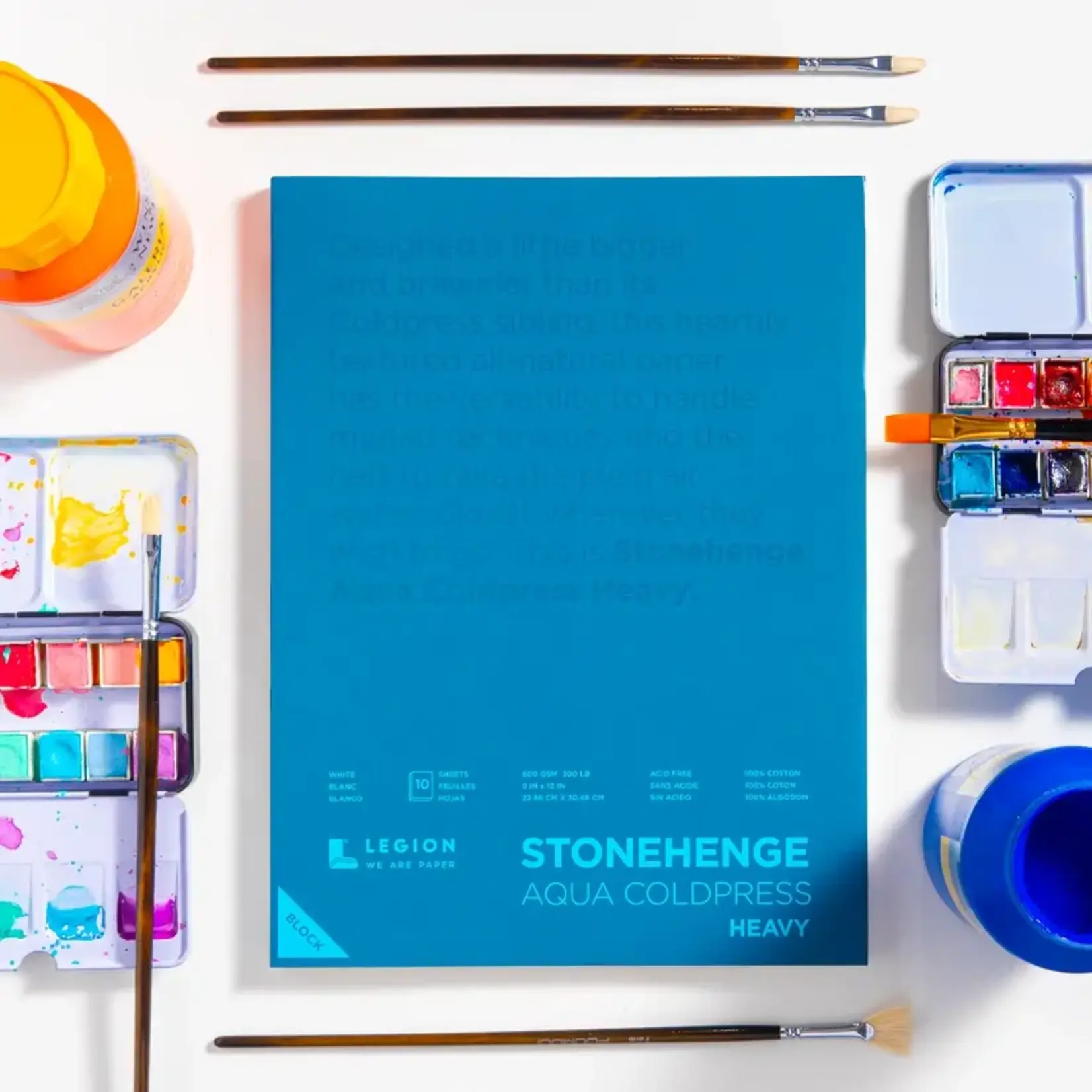 Legion Paper Stonehenge Aqua Heavy Block, Thick Textured Watercolor Paper - 9"x12"