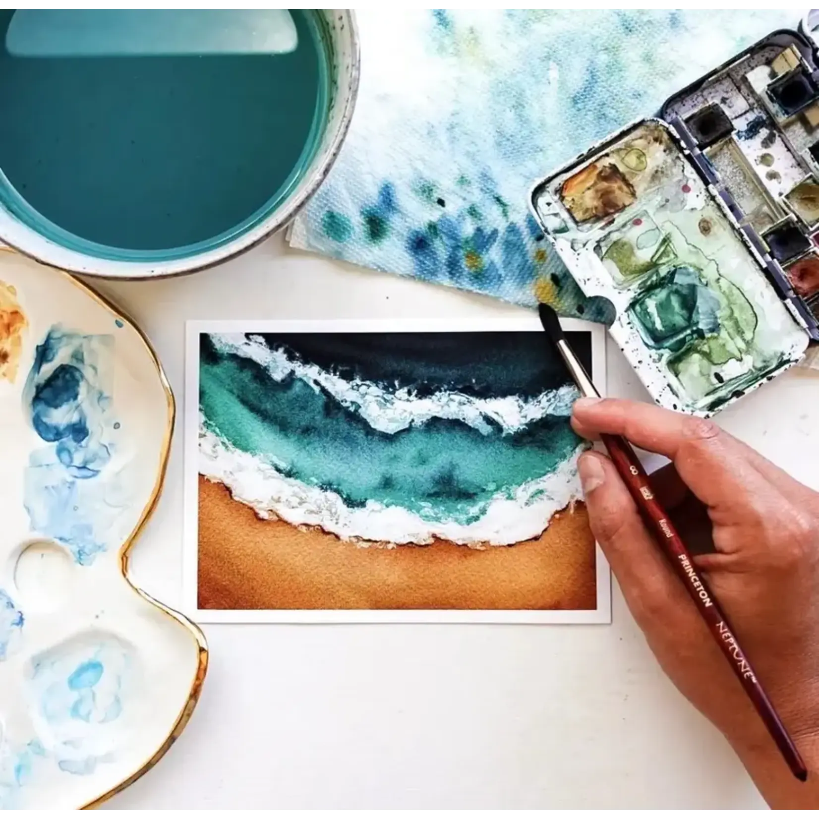 Legion Paper Stonehenge Aqua Heavy Block, Thick Textured Watercolor Paper - 9"x12"