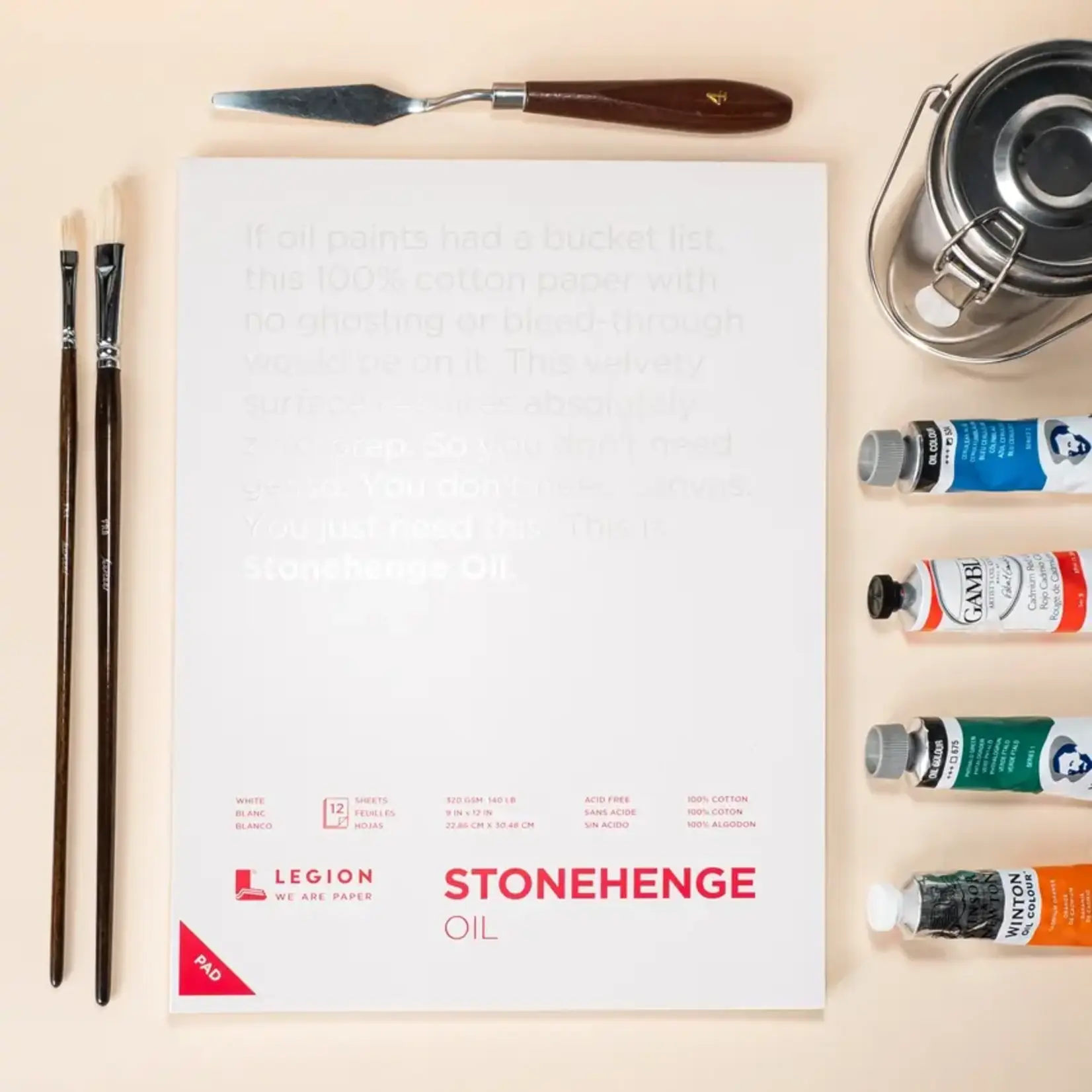 Legion Paper Stonehenge Oil Paper Pad - Oil Painting and Oil Pastels - 9"x12"