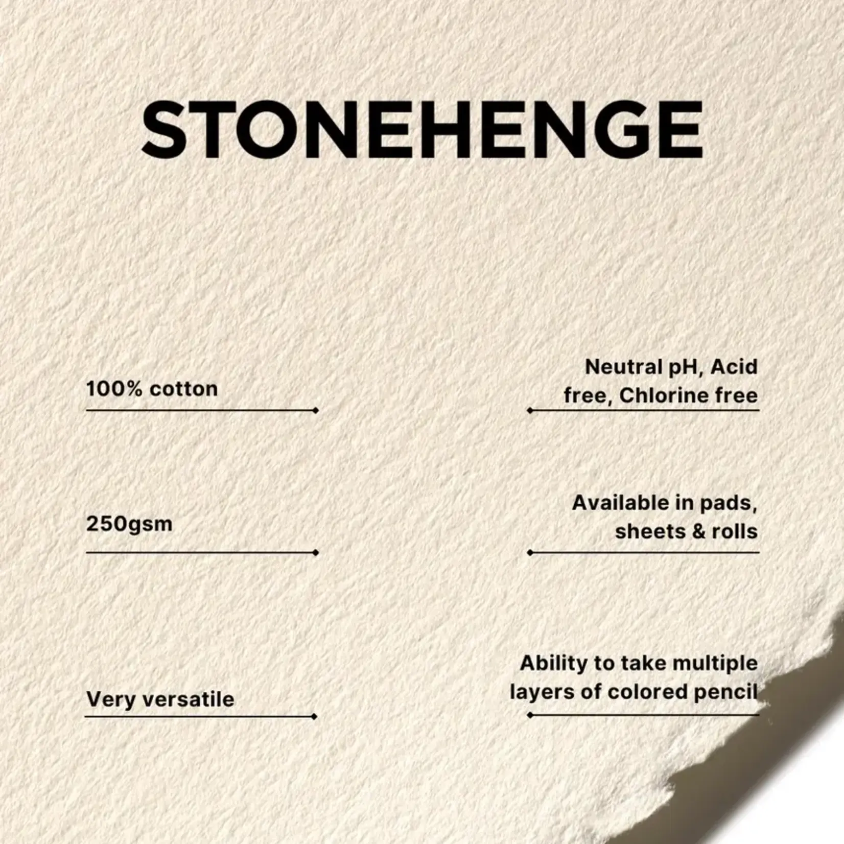 Legion Paper Stonehenge Warm White Cotton Pad For Drawing, Pastel & Ink - 5"x7"