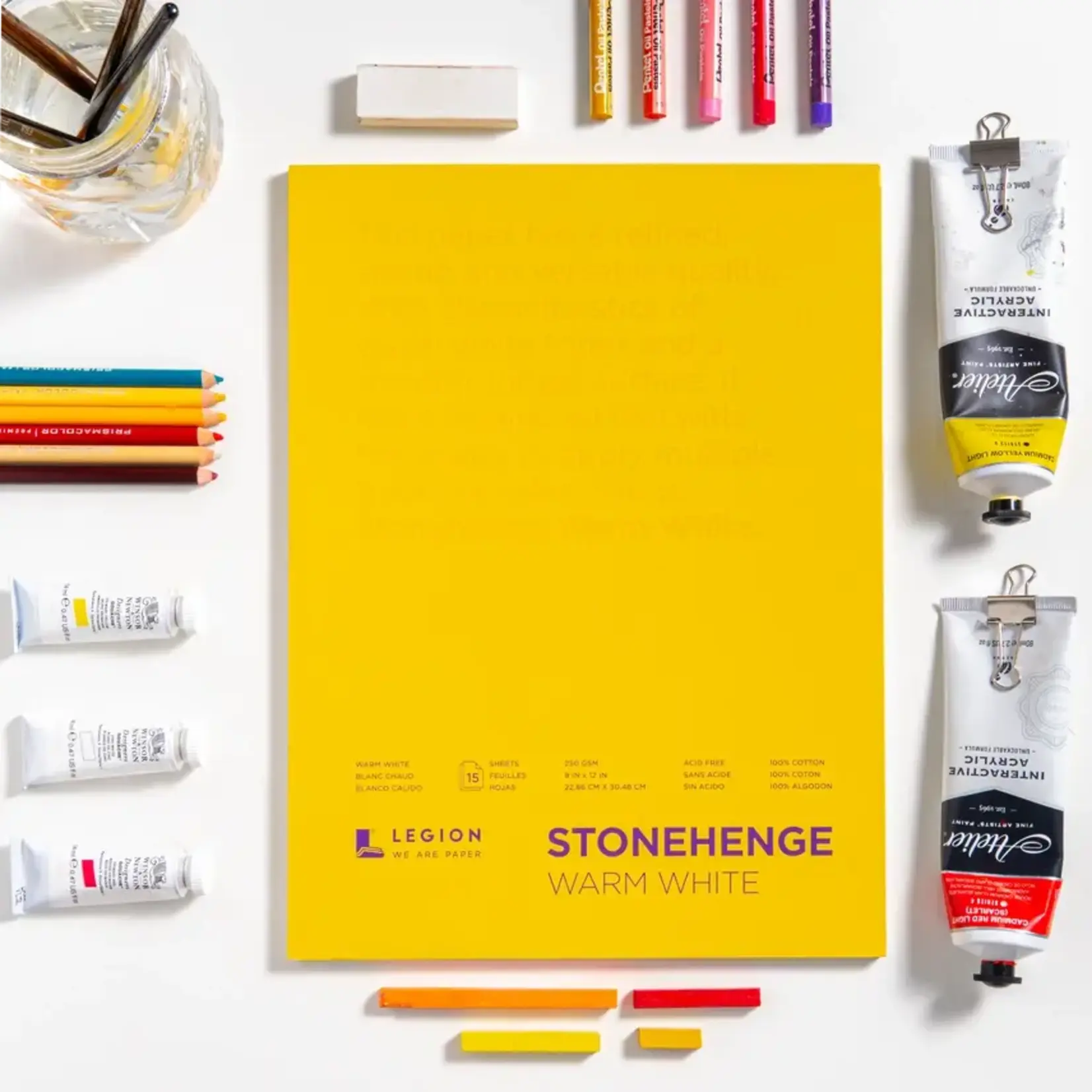 Legion Paper Stonehenge Warm White Cotton Pad For Drawing, Pastel & Ink - 8"x8"