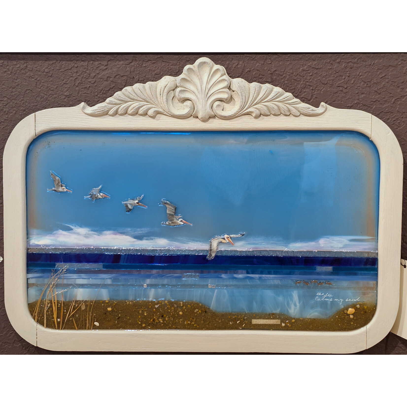 Deborah Hershey Designs "The Sea Calms My Soul" - Original Mirror Art