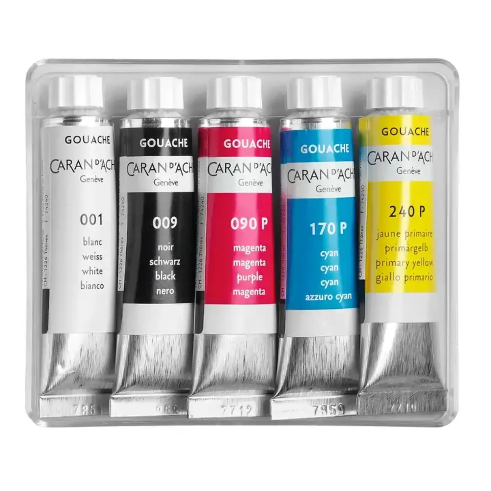 Caran d'Ache Box of 5 Tubes of Paint Gouache Studio 10 Ml