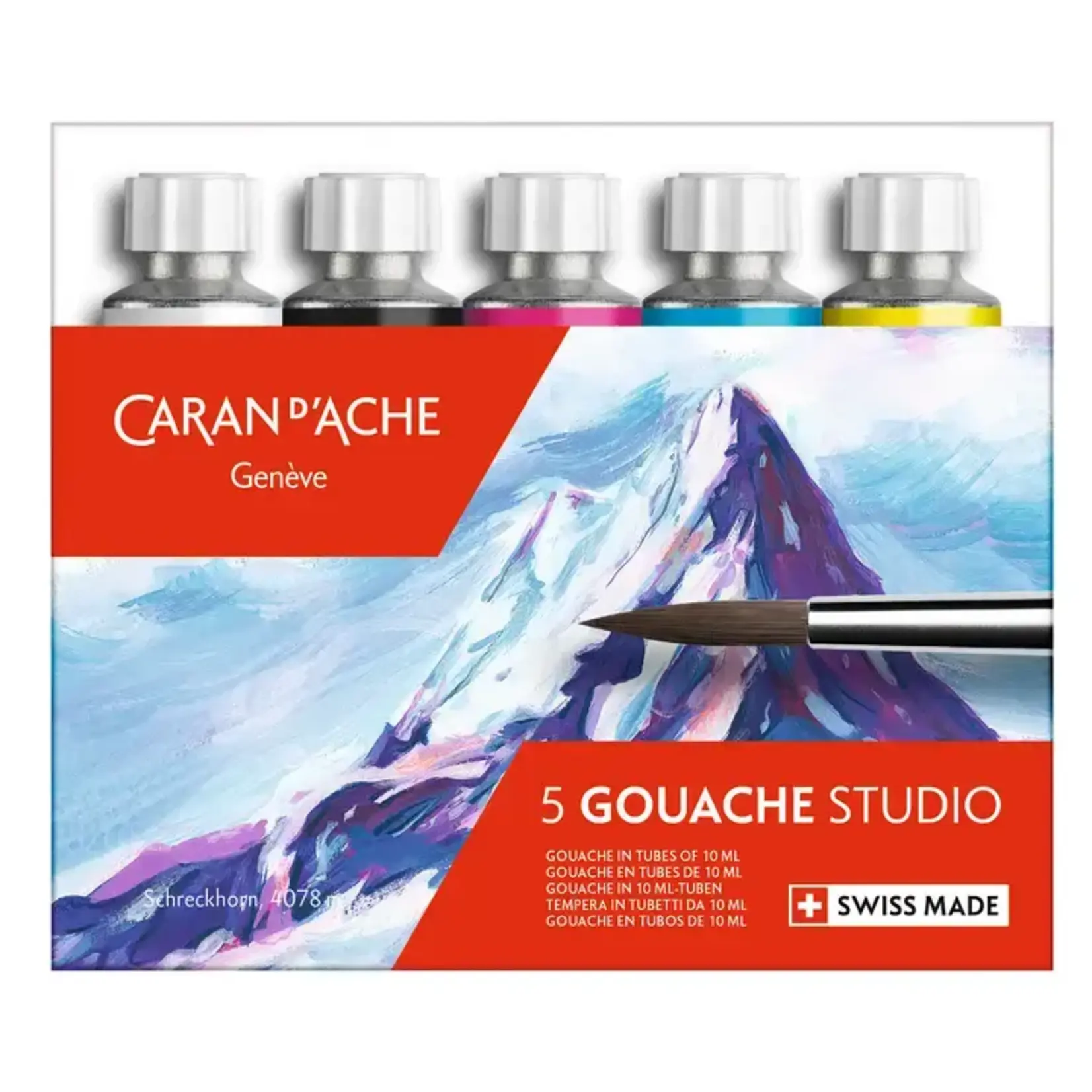 Caran d'Ache Box of 5 Tubes of Paint Gouache Studio 10 Ml