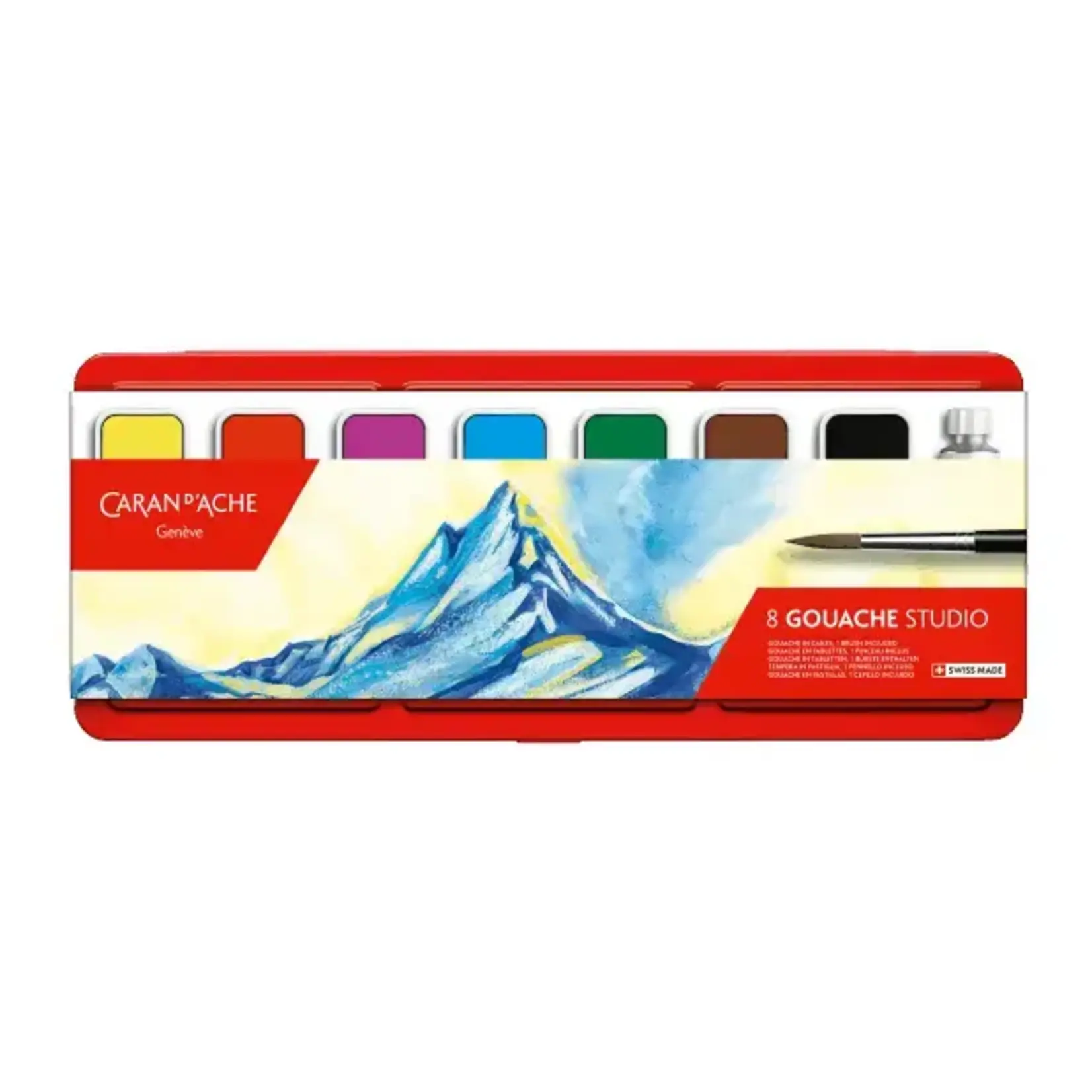 Caran d'Ache Box of 8 Color Paint Tablets Gouache Studio