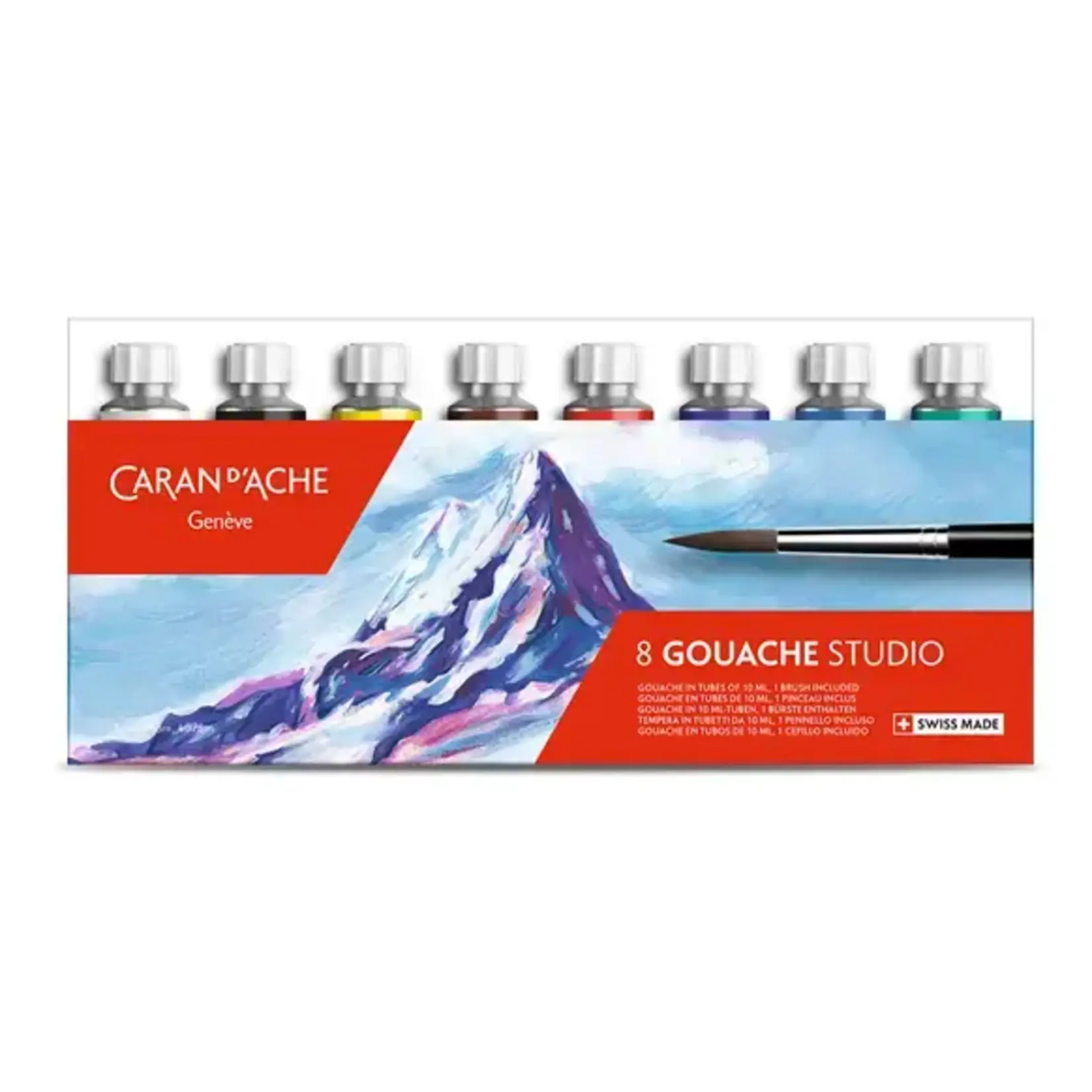 Caran d'Ache Box of 8 Tubes of Paint Gouache Studio 10 Ml