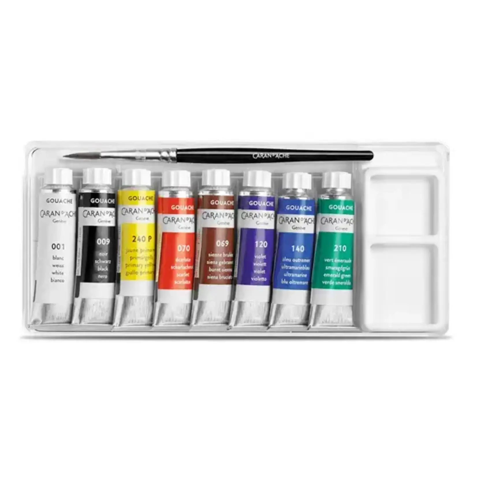 Caran d'Ache Box of 8 Tubes of Paint Gouache Studio 10 Ml