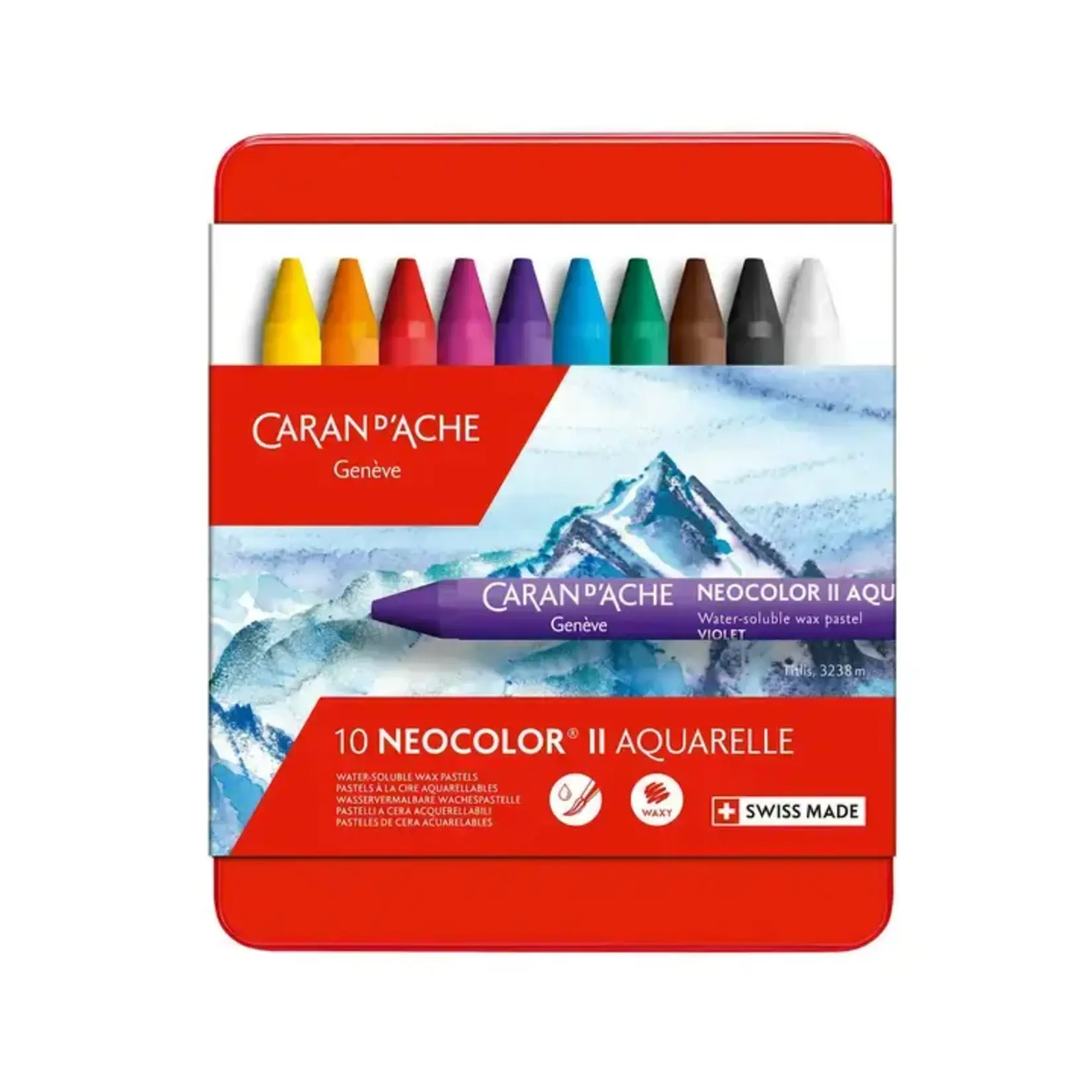 Caran d'Ache Set of 10 Neocolor™ II Pastels in Metal Box