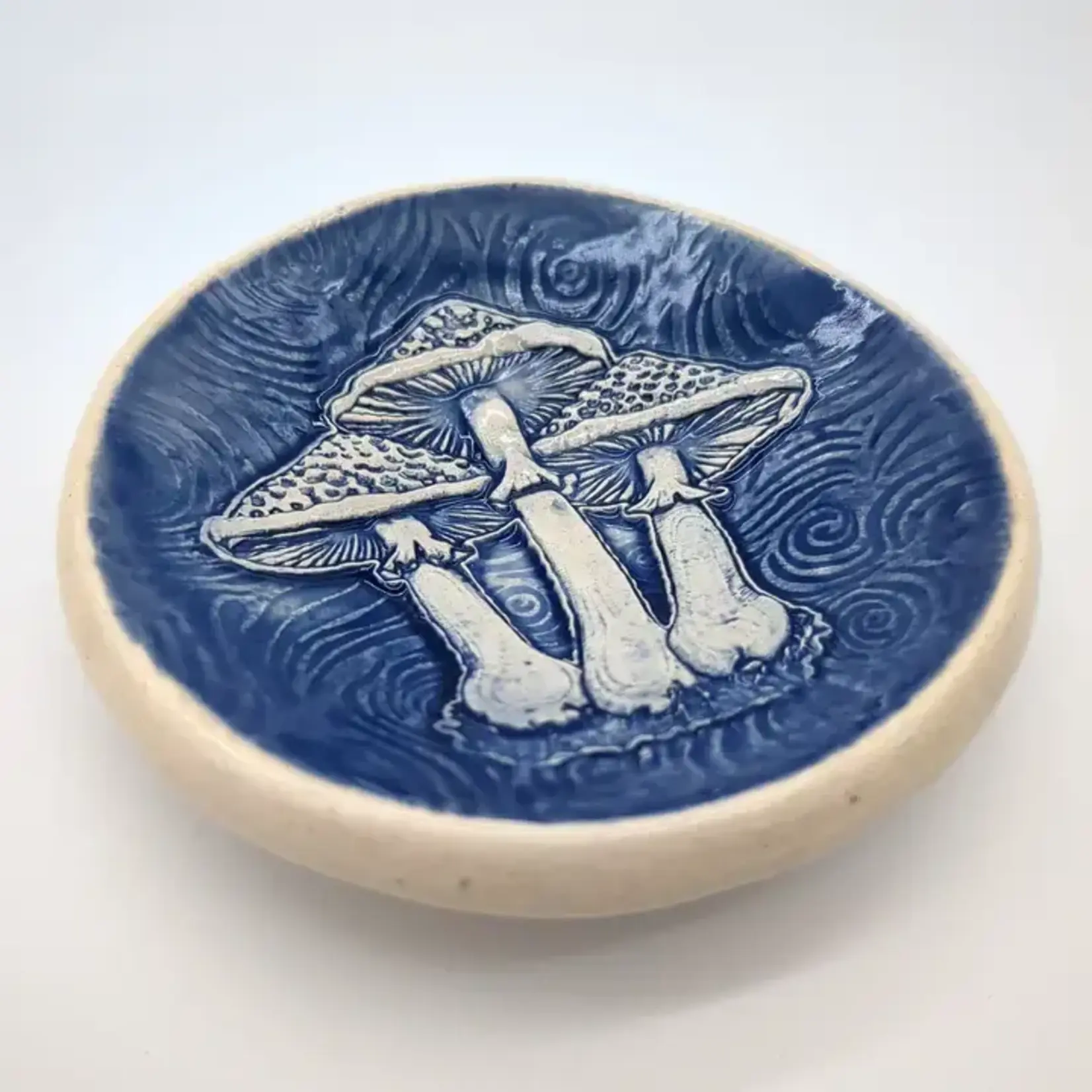 Walton Clay Studio Pottery Dish Bowl - Mushrooms