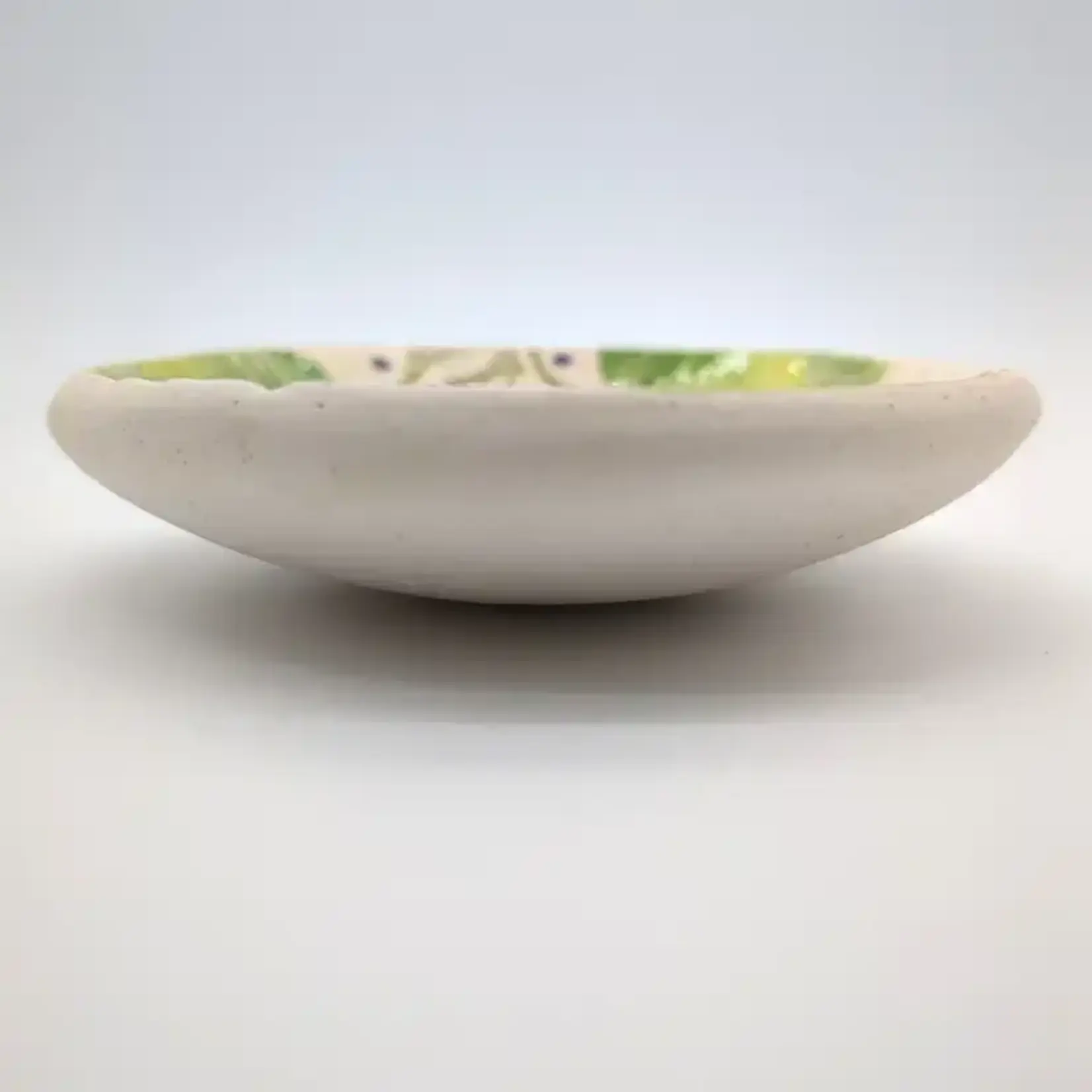 Walton Clay Studio Pottery Dish Bowl - Pressed Flowers