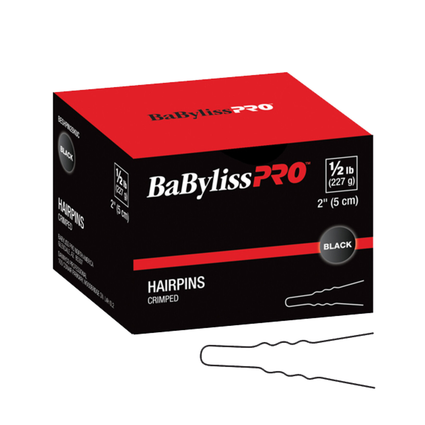 Babyliss Pro BabylissPro - Hairpins - Épingles gauffrurées noires 2''  boîte de 1/2lbs