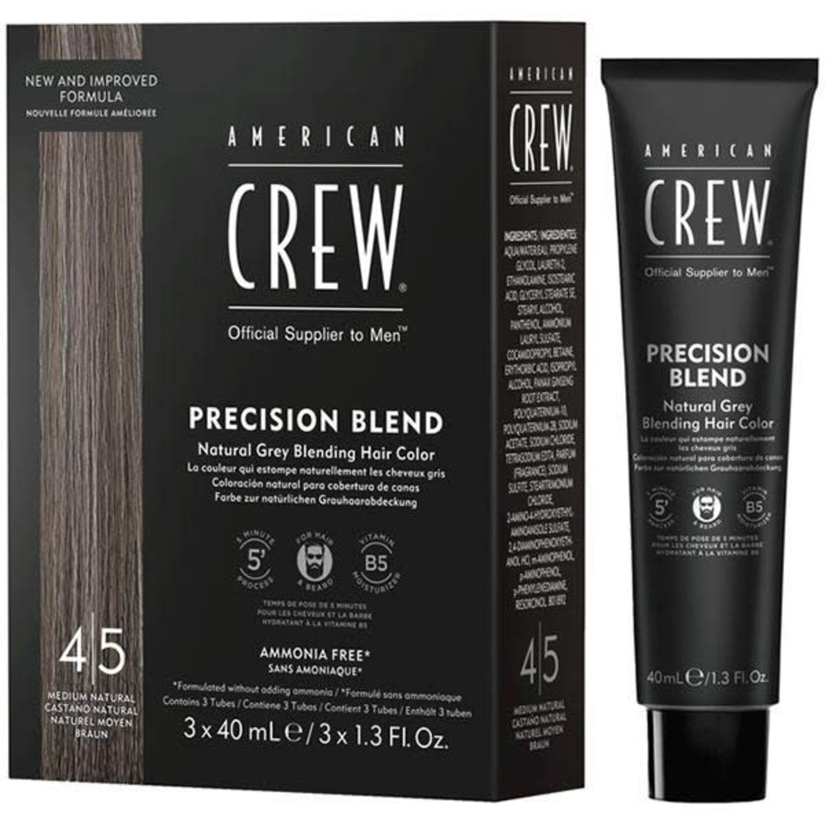 American Crew American Crew - Precision blend coloration 4/5 naturel moyen 3x40ml