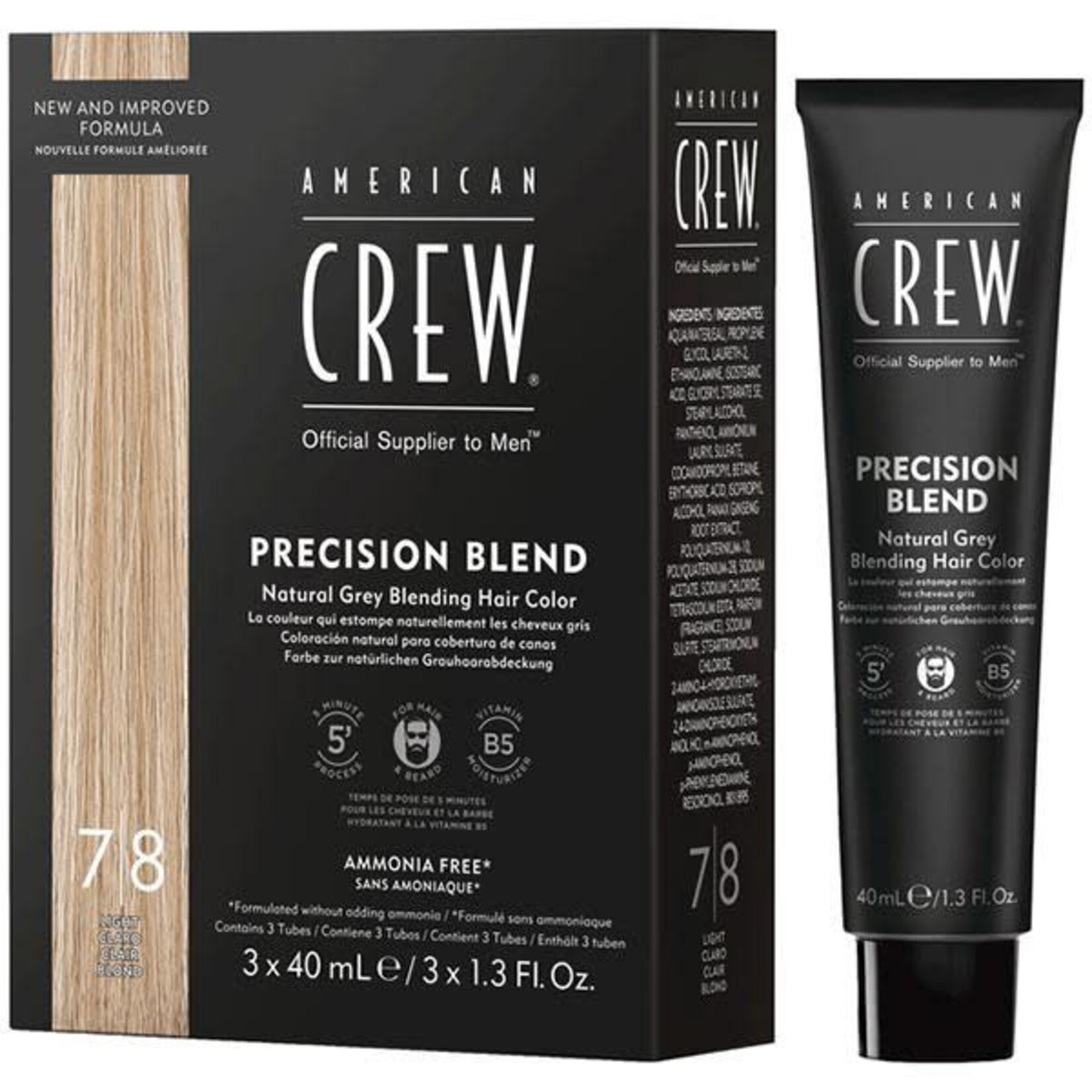 American Crew American Crew - Precision blend coloration 7/8 naturel moyen 3x40ml