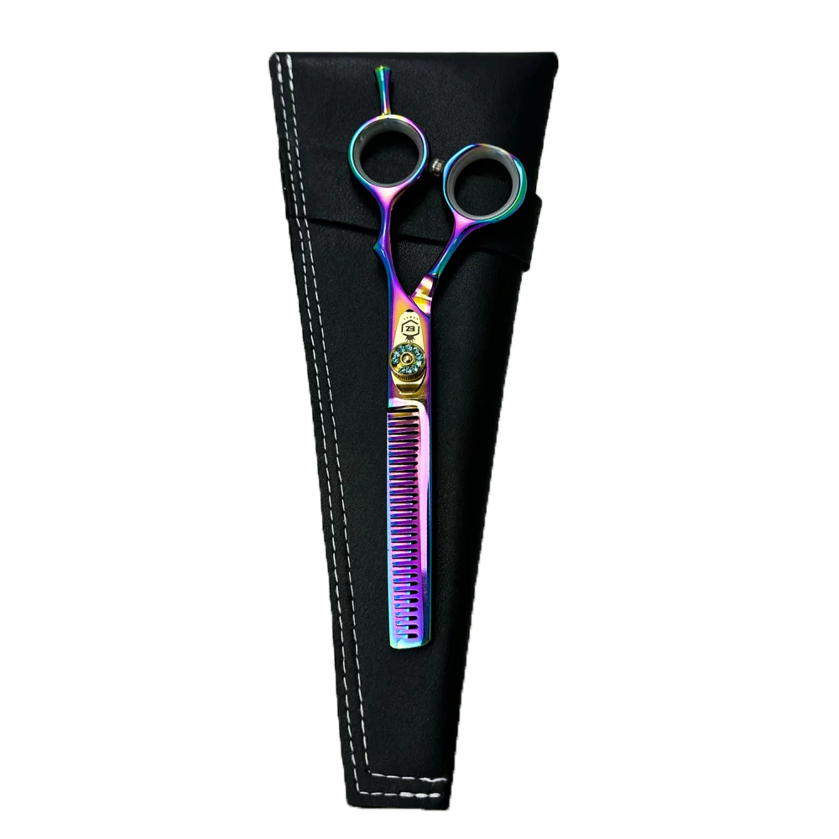 EZ EZ - Dragon Rainbow - Ciseau amincisseur rose  arc-en-ciel de 5.5 pouces et 27 dents