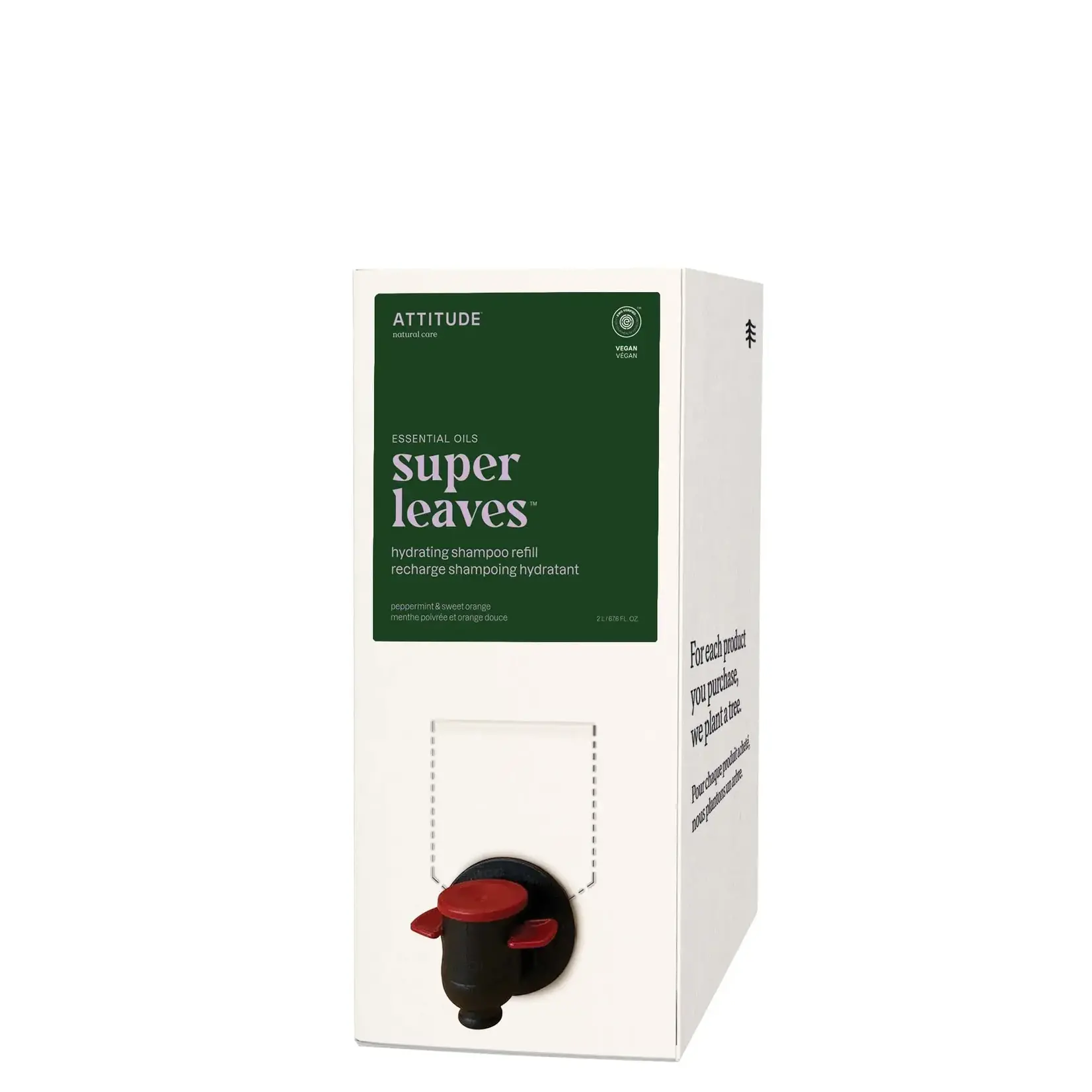 Attitude Attitude - Super Leaves - Shampoing  hydratant - Menthe poivrée et orange douce 2L