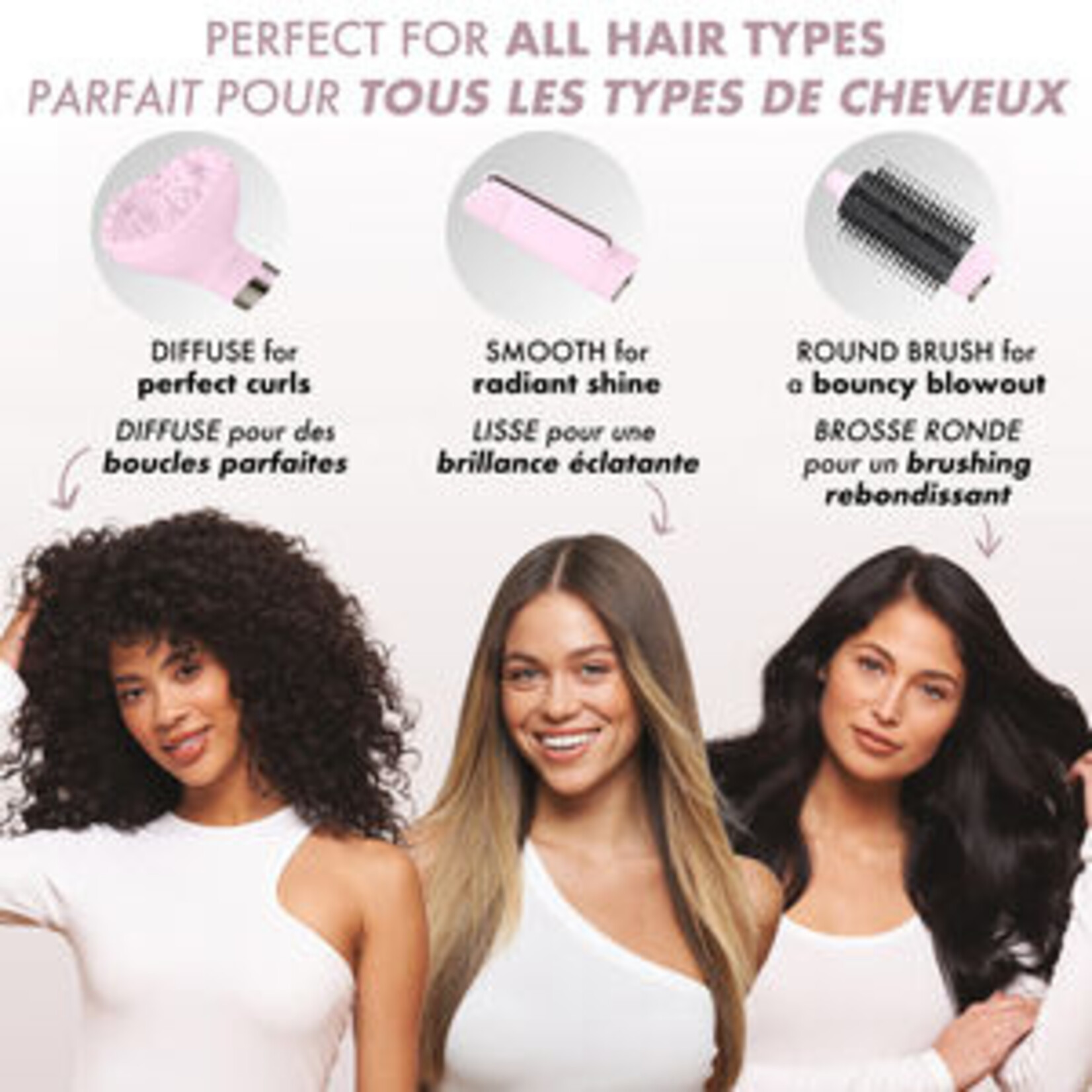 Babyliss Pro Babyliss Pro - Séchoir multi-coiffant ionique 5 en 1 Rose