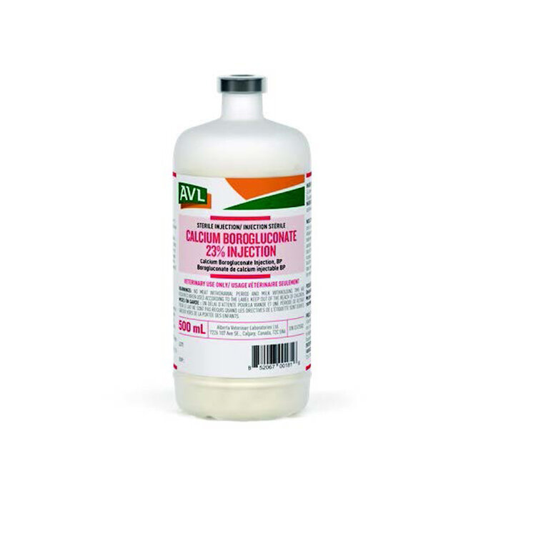 Vetoquinol Calcium Borogluconate 23% - 500mL (12/Case)