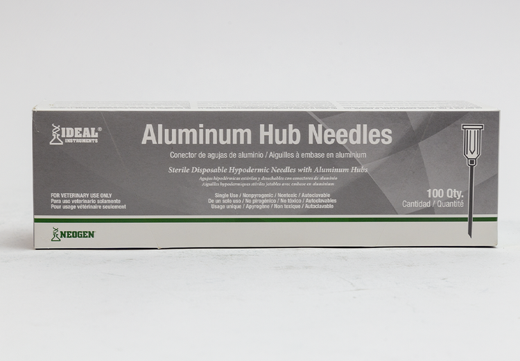 Ideal Instruments (Neogen) Ideal Disposable Aluminum Hub Needles - 100pk