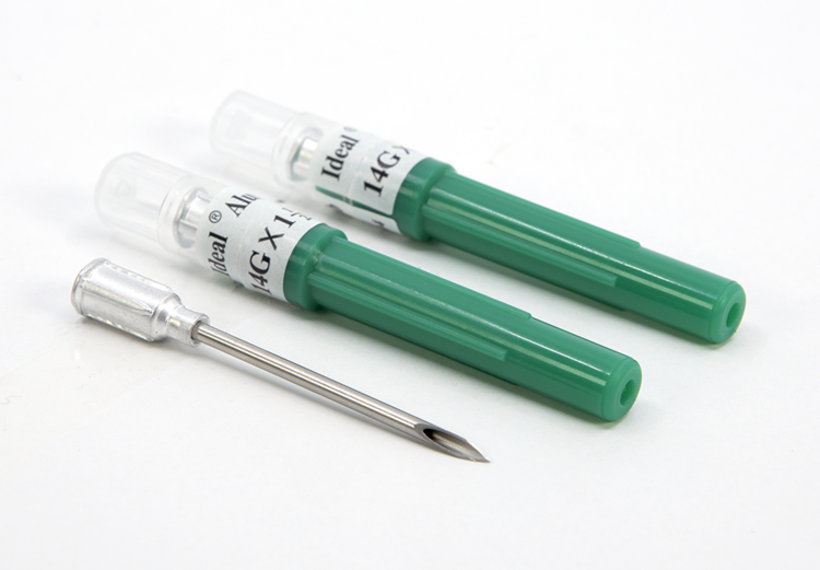 Neogen Ideal Disposable Aluminum Hub Needles - 14G x 1.5" Single (100/box)