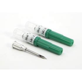 Neogen Ideal Disposable Aluminum Hub Needles - 14G x 1" Single (100/Box)